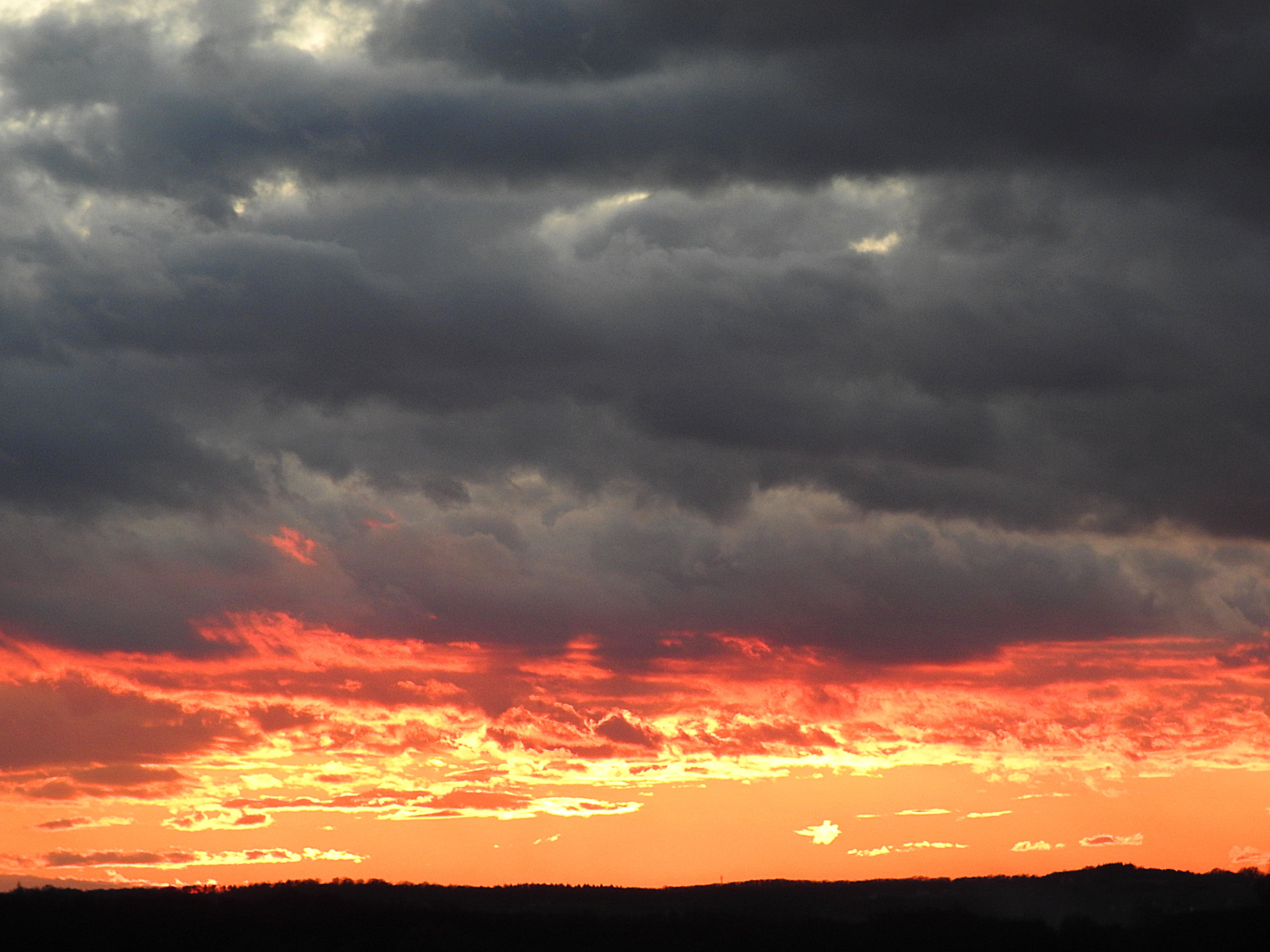 gewitterstimmung, no people, environment, storm, sunset, beauty in nature, backgrounds, scenics - nature, cloudscape, afterglow, vibrant color, ominous, HD Wallpaper