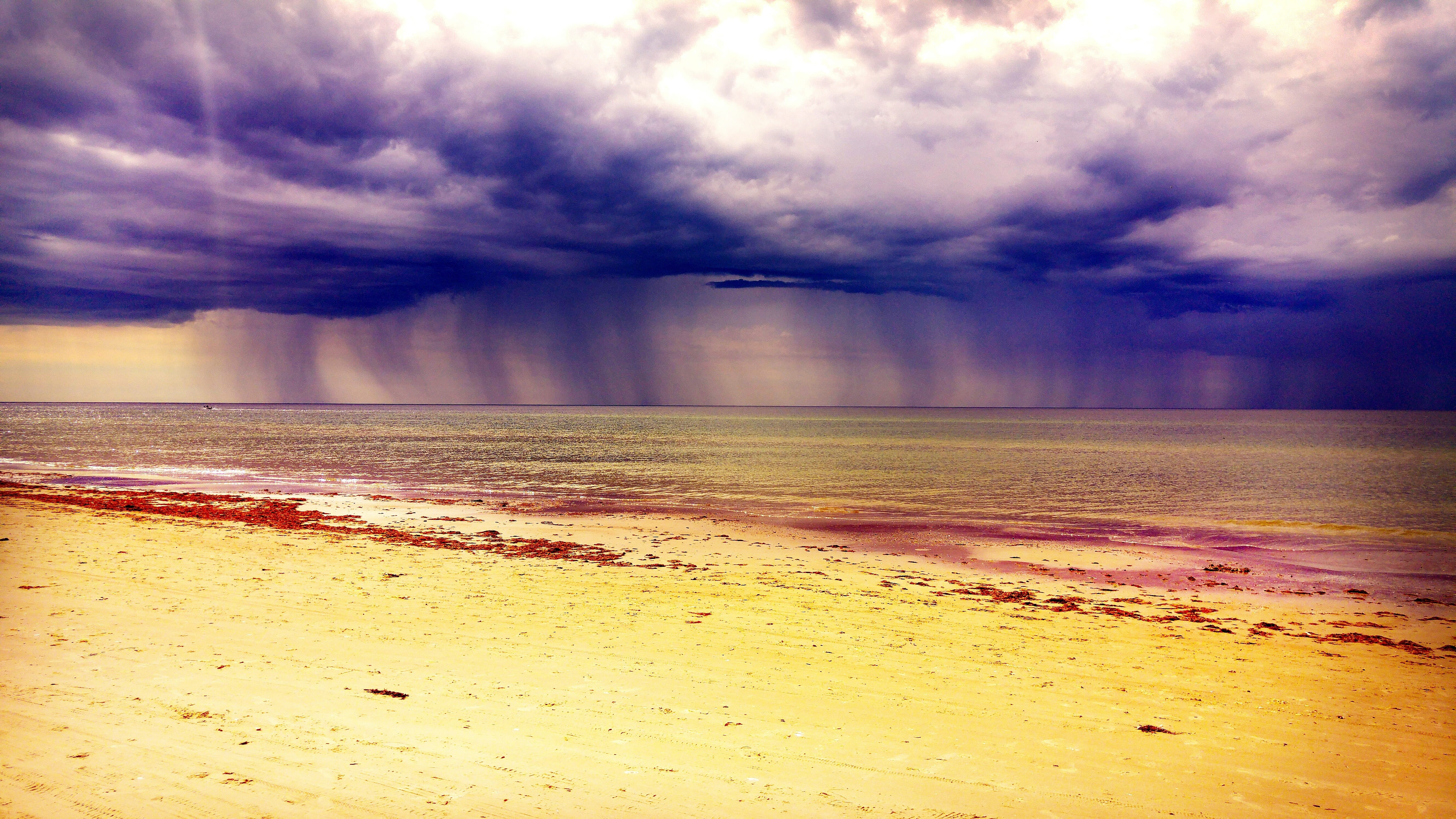 nature, waters, thunderstorm, no people, lake, sky, most beach, beauty in nature, sand, Water, tranquility, dramatic sky, Beach, tranquil scene, scenics, HD Wallpaper