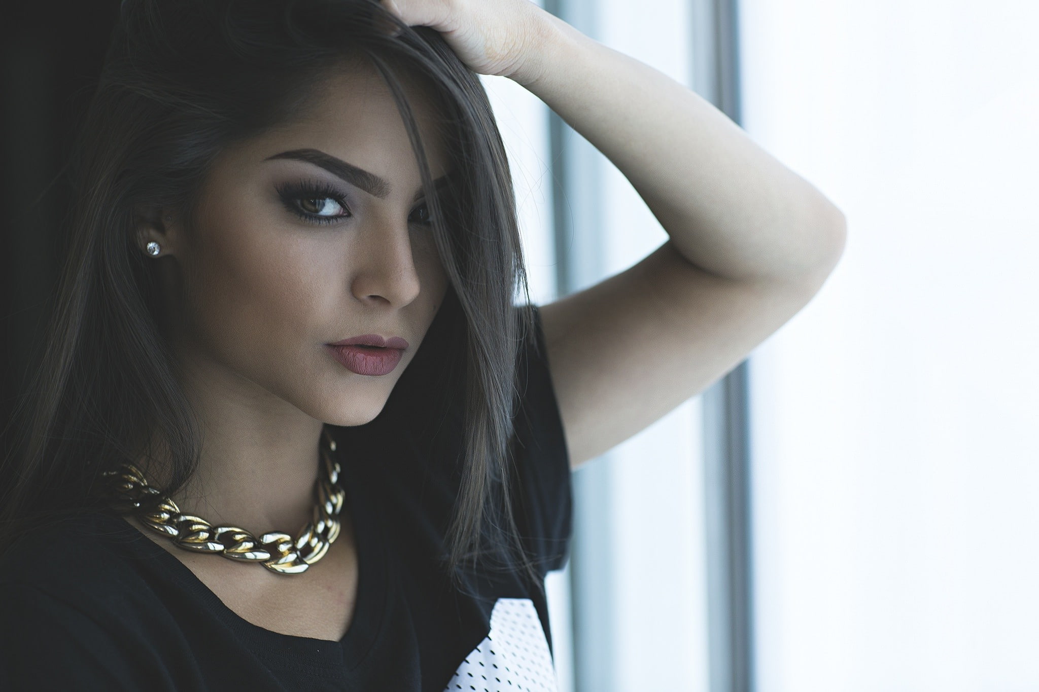 eyes, face, 1080P, portrait, smoky eyes, smoky, women, 2048x1365, HD Wallpaper