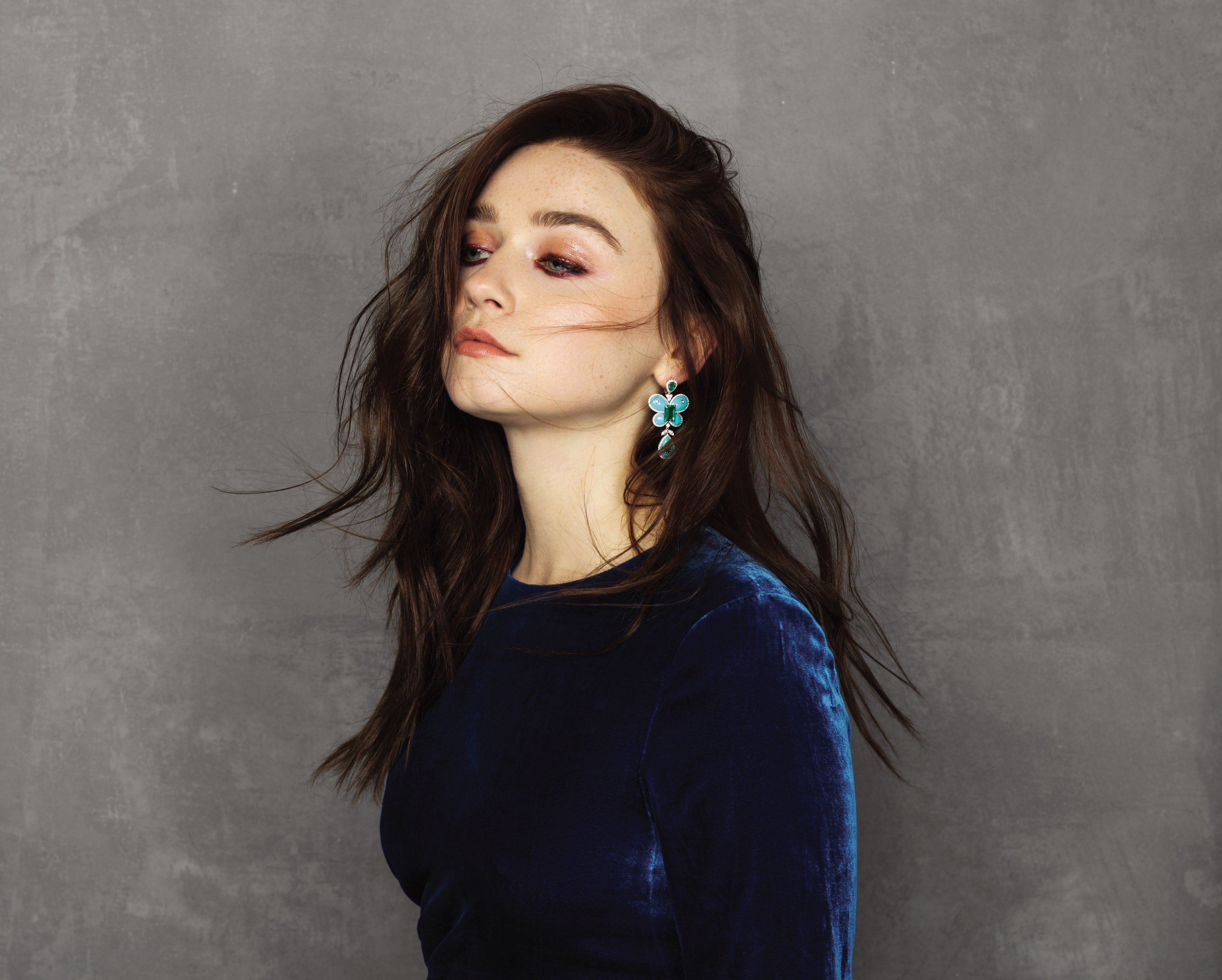 Jessica Barden, 2K, profile, brunette, HD Wallpaper