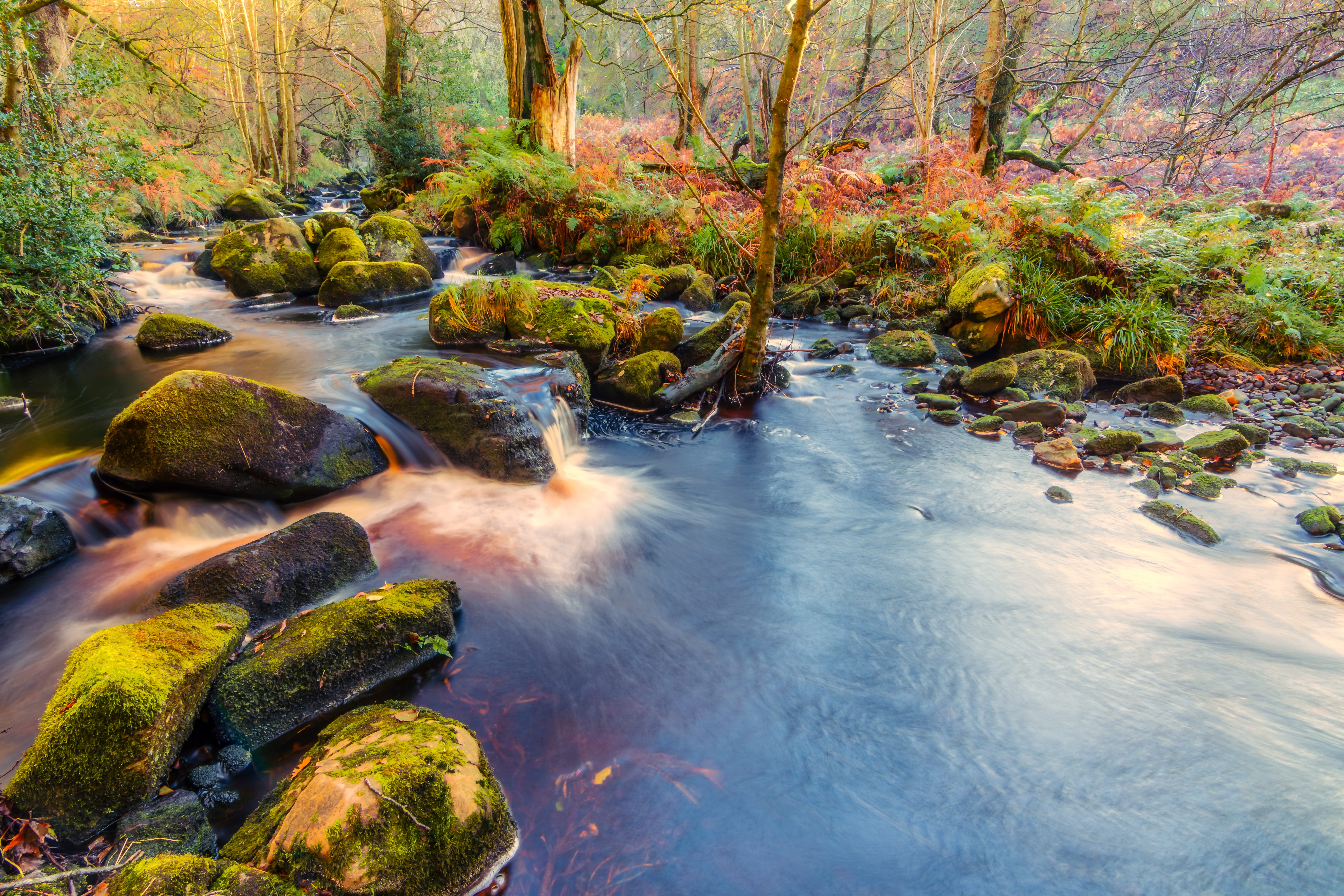 solid, river wharfe, stream - flowing water, britain, flowing water, moss, england, rocks, photography, flowing, plant, river, beauty in nature, lapse, HD Wallpaper