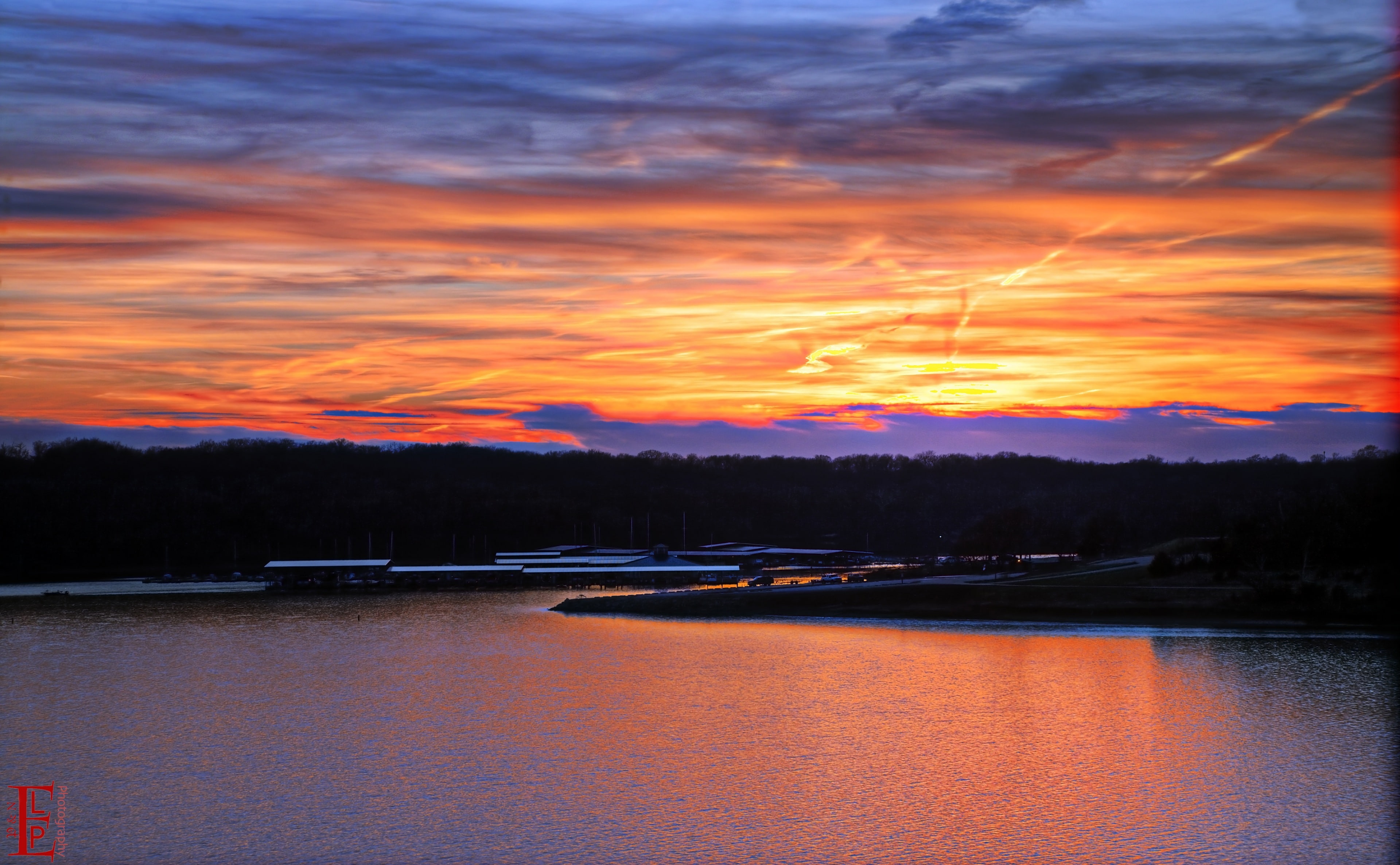 silhouette, tranquil scene, Sunset, Clinton Lake, scenics - nature, Orange, body, dramatic sky, tranquility, outdoors, Beautiful, Marina, waterfront, sky, HD Wallpaper