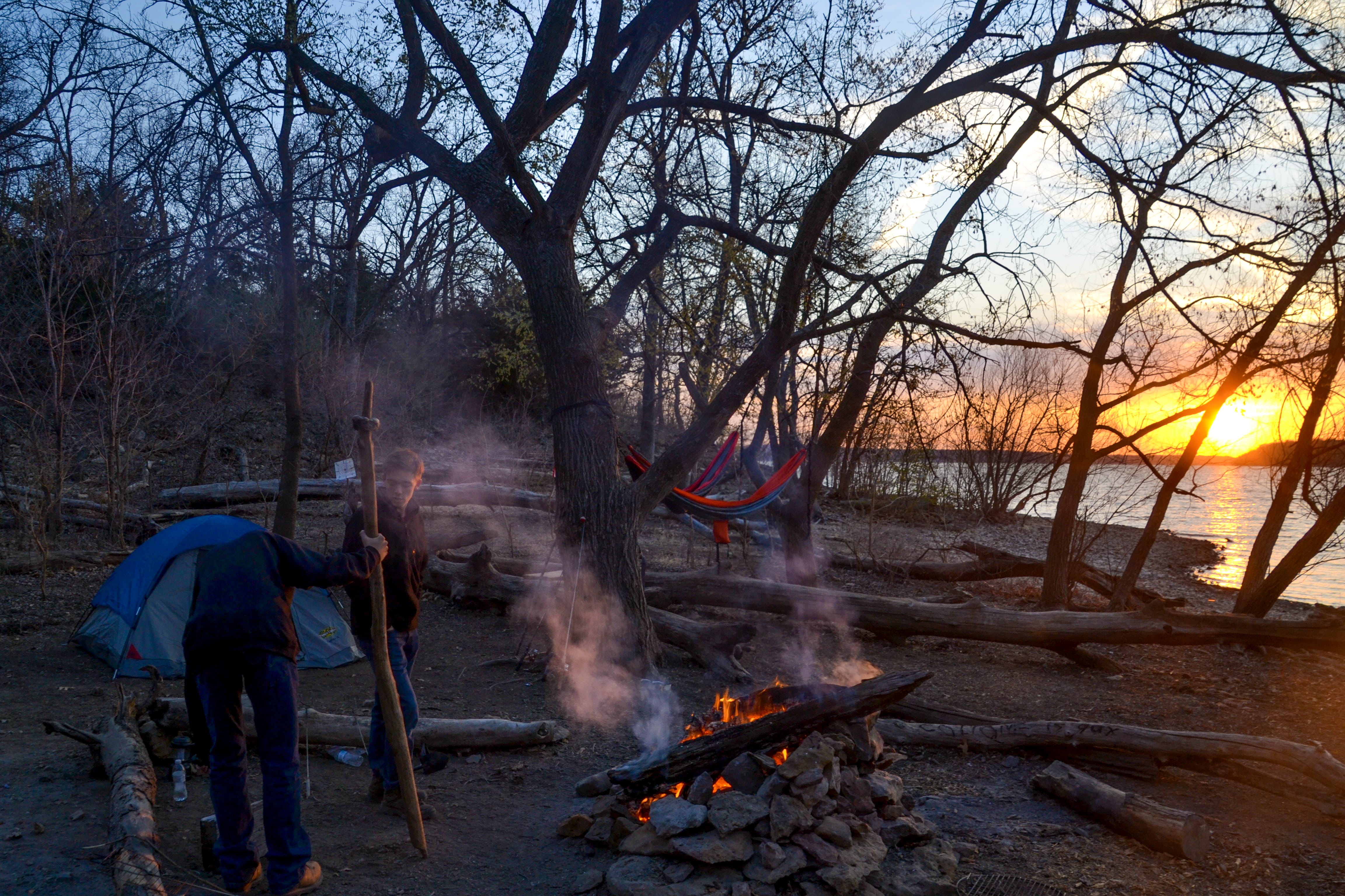 colton, fire, united states, smoke - physical structure, flame, topeka, orange color, sunset, new york, clinton lake, lake, plant, heat - temperature, leisure activity, HD Wallpaper