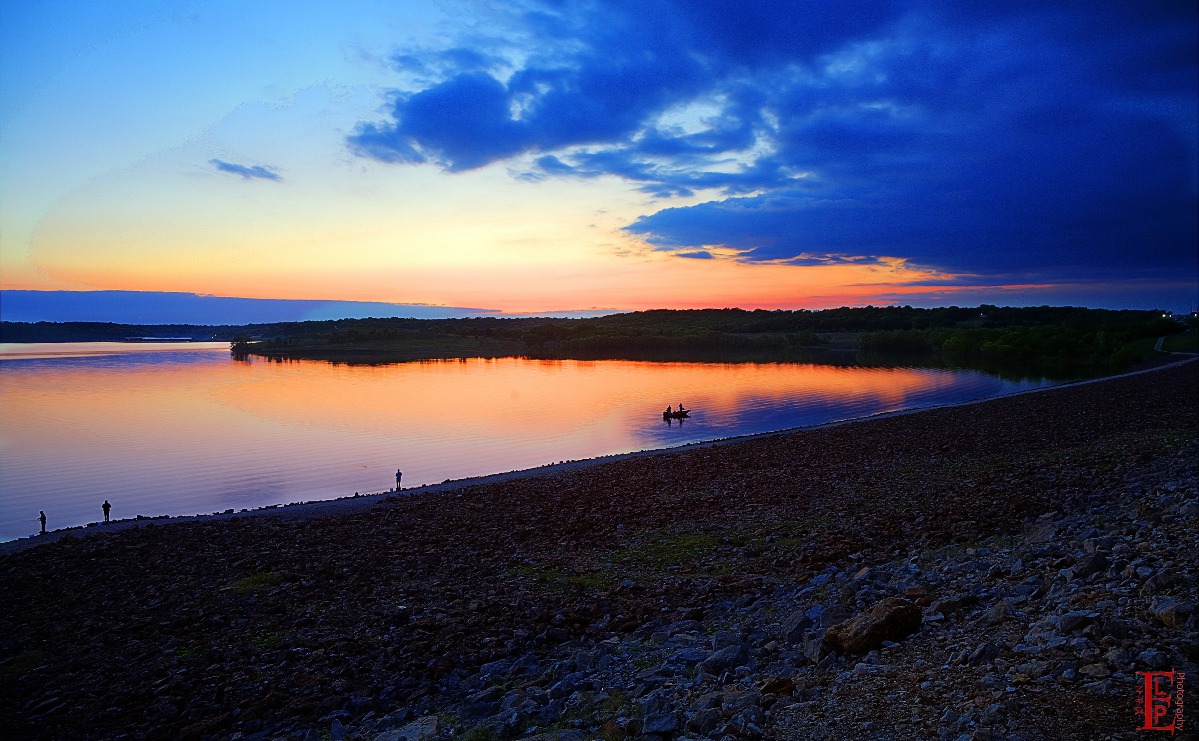 lake, Travel, land, dusk, Landscape, Scenery, tranquil scene, sky, United States, Clinton Lake, clouds, idyllic, beach, sea, environment, tranquility, blue, HD Wallpaper