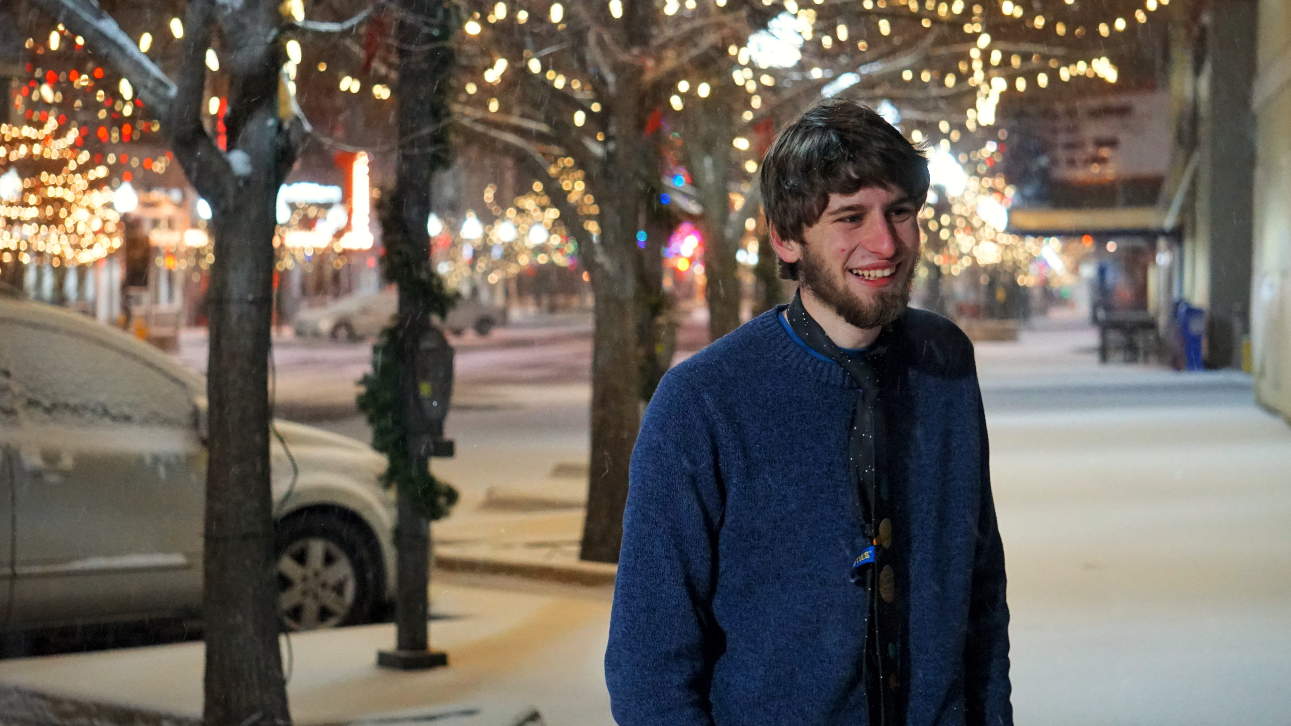 front view, tree, happiness, smiling, business, looking at camera, casual clothing, christmas, focus on foreground, clothing, lawrence, tie, young adult, HD Wallpaper