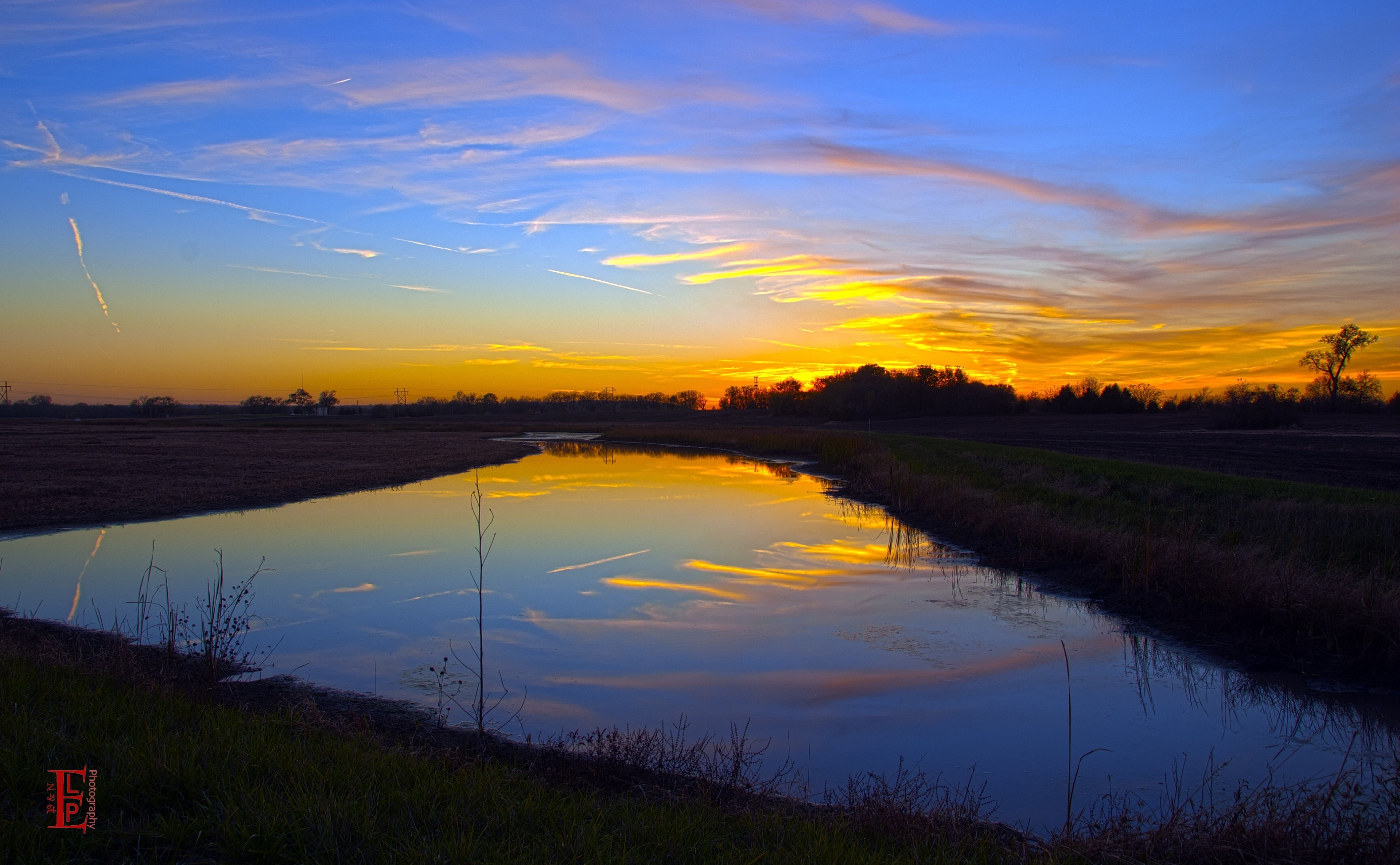 lake, 4K, water, Nature, Wakarusa Wetlands, no people, Wetlands, cloud - sky, body, non-urban scene, outdoors, Baker Wetlands, Lawrence, peace, field, HD Wallpaper