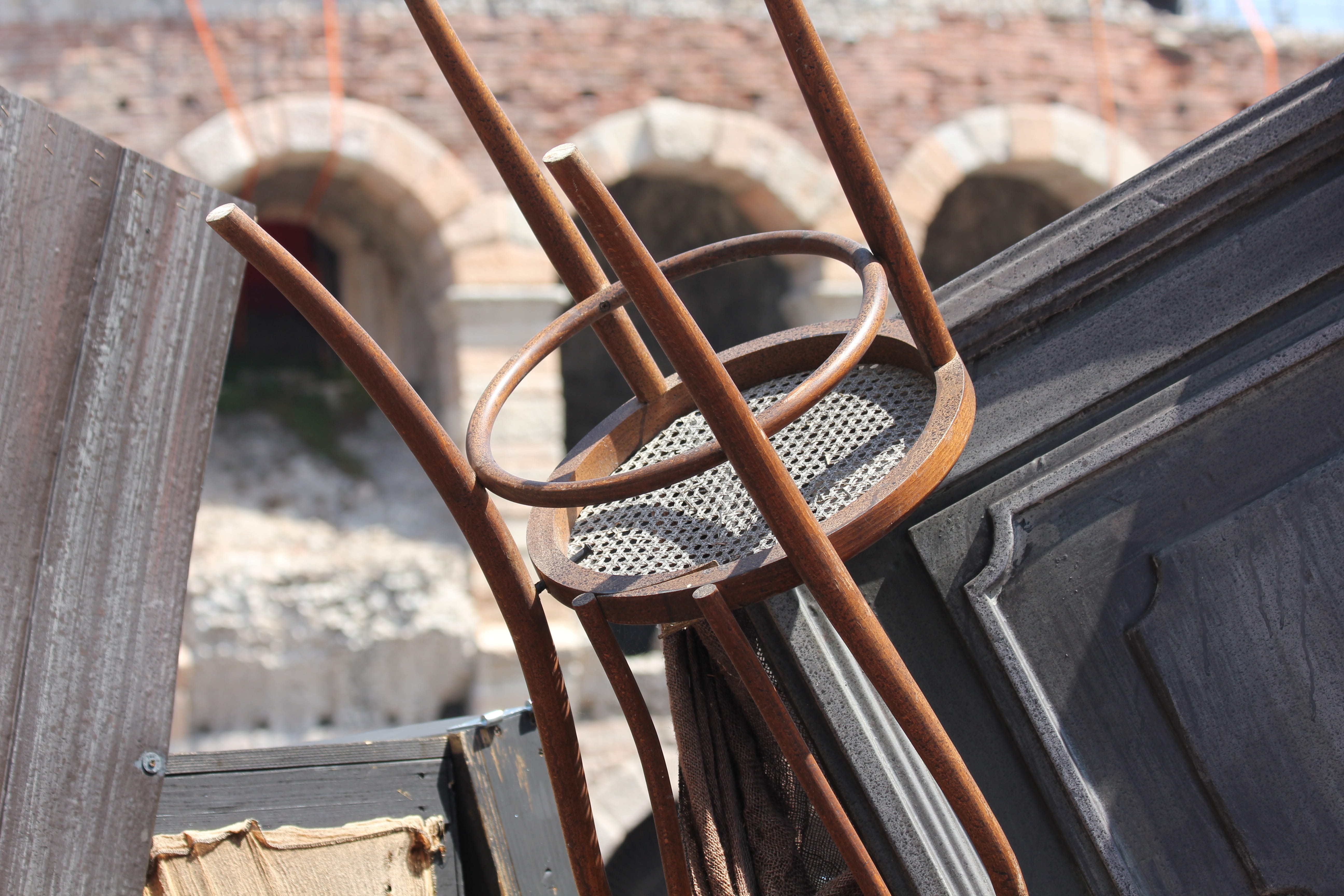 wood, outdoors, rusty, the scenery, seat, empty, nature, high angle view, no people, railing, close-up, metal, day, junk, 5K, old, pattern, wood - material, HD Wallpaper