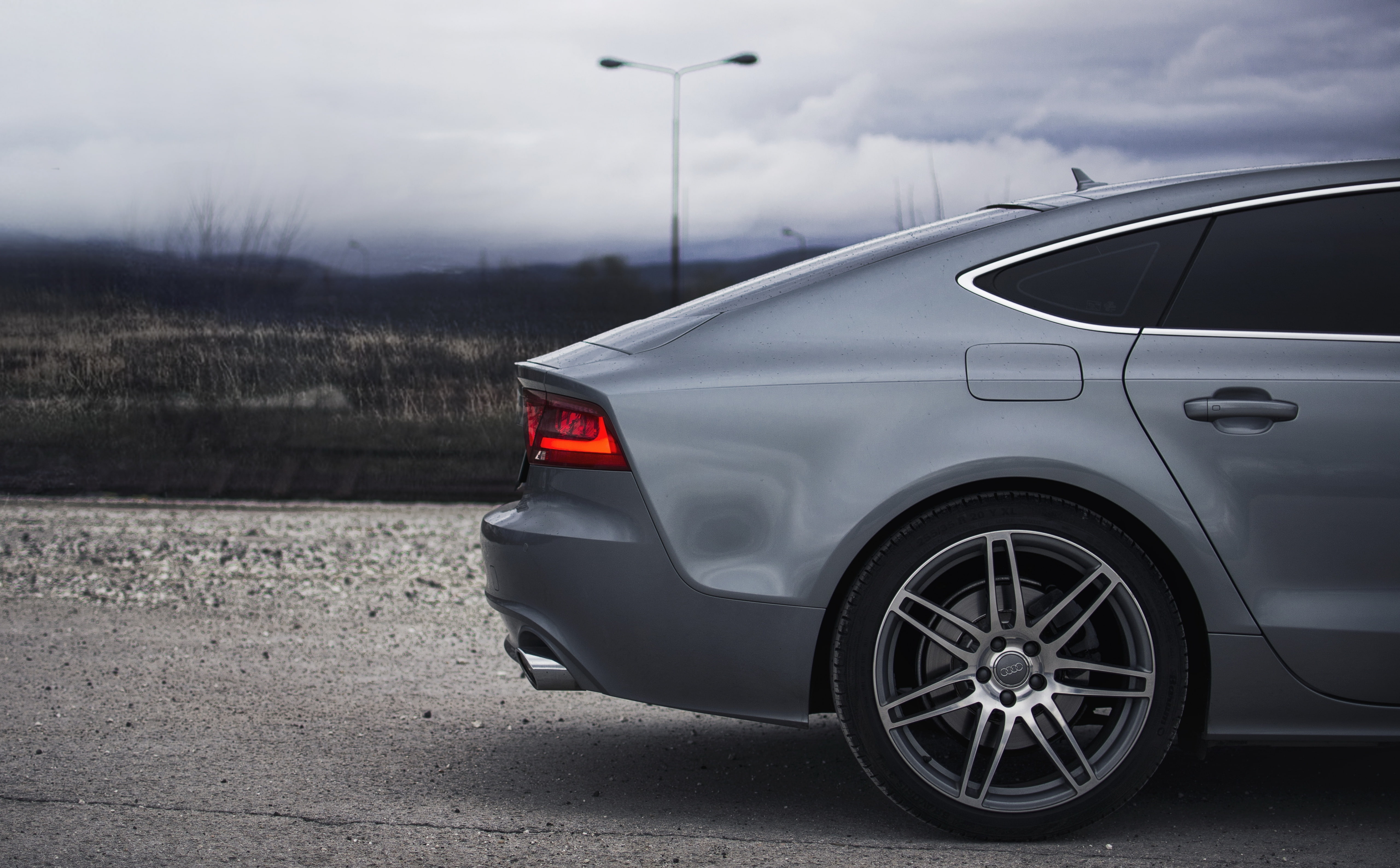 nature, road, travel, Audi, gray, street, quattro, outdoors, sky, mode of transportation, serbia, sedan, audi a7, audi sportback, cloud - sky, Cars, biturbo, HD Wallpaper