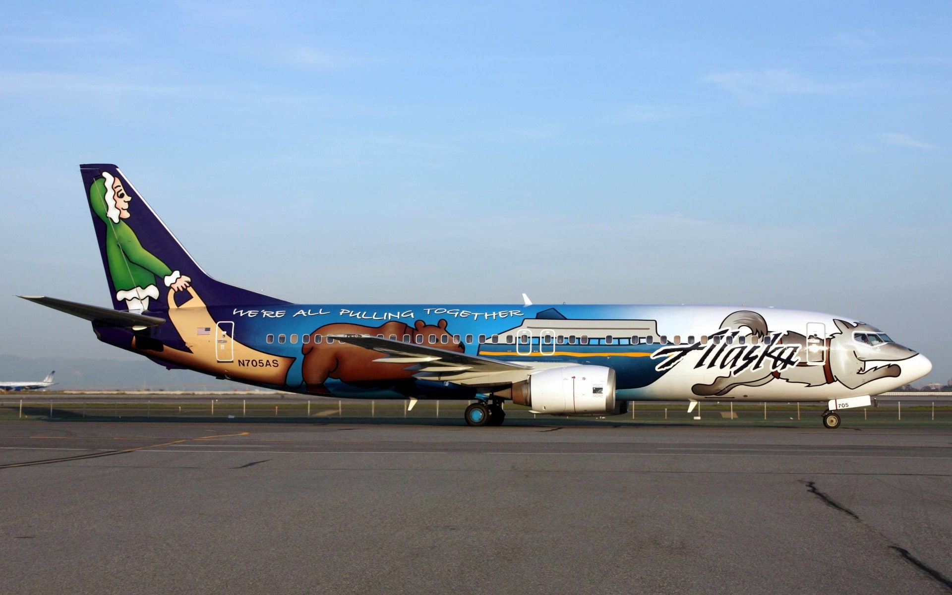1080P, comercial, alaska, avion, HD Wallpaper