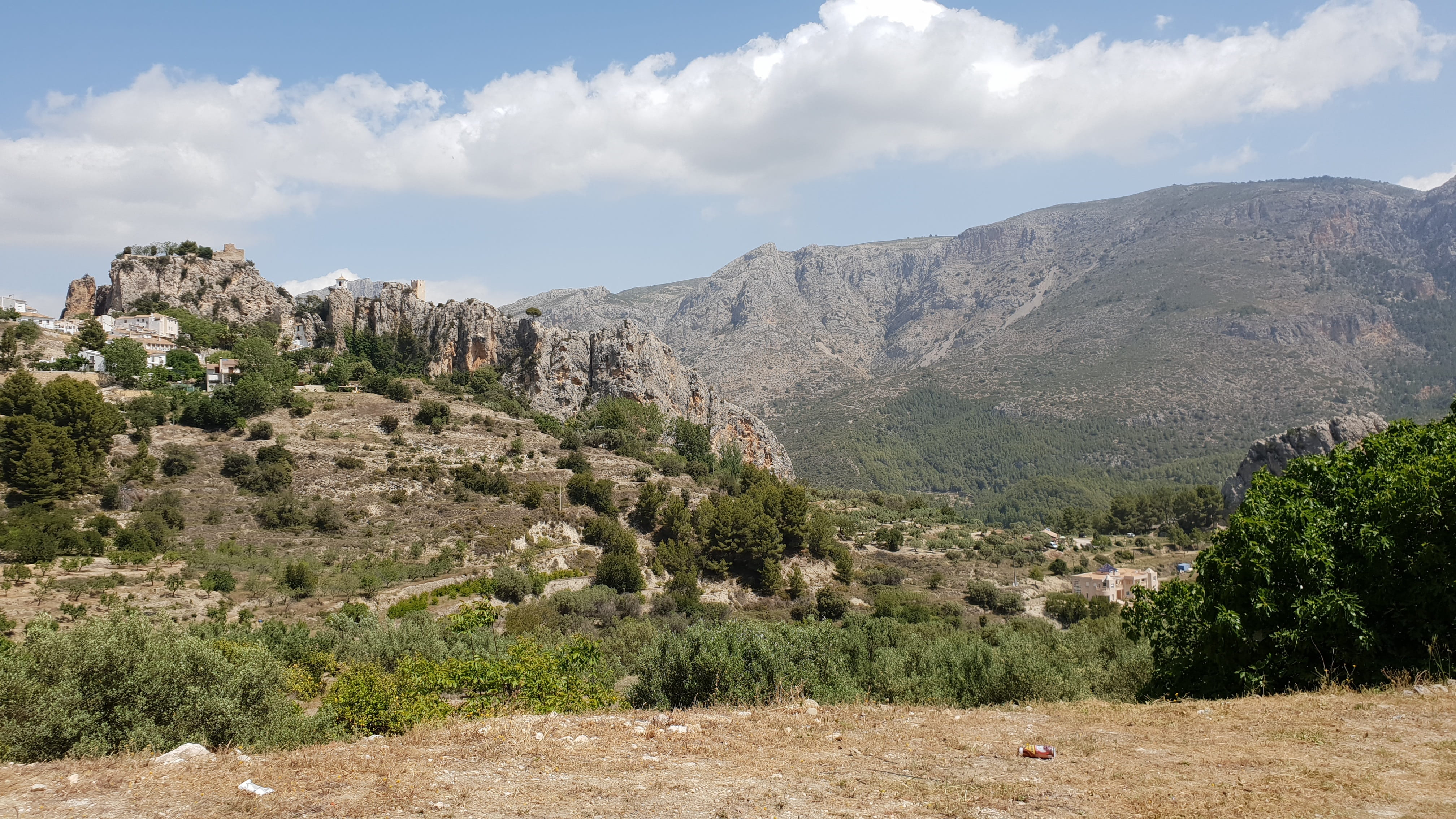 mountains, outdoors, nature, 4K, environment, guadalest, day, sky, non-urban scene, no people, mountain peak, scenics - nature, formation, plant, rock, HD Wallpaper