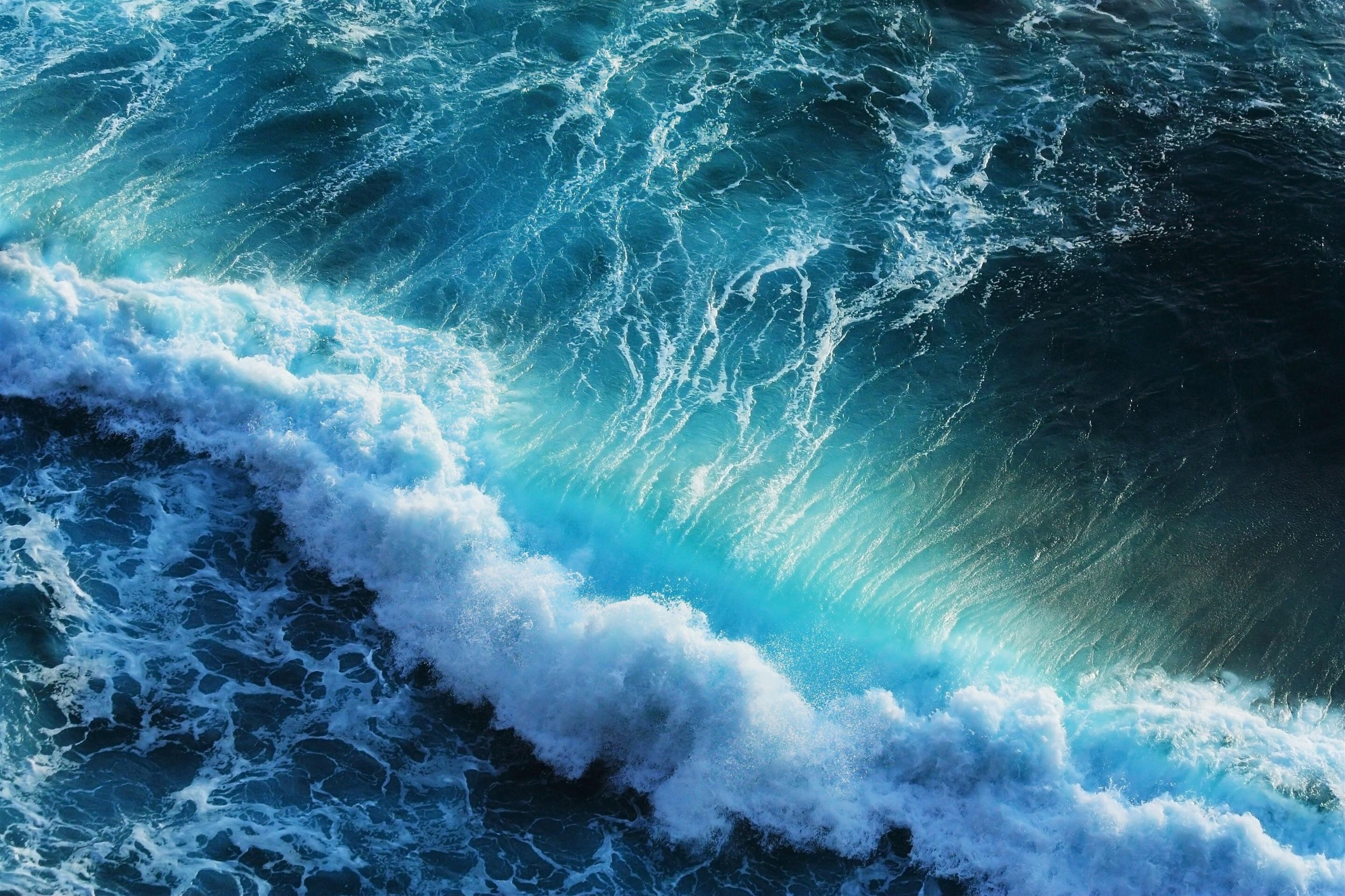 olas, naturaleza, bravas, mar, 2K, HD Wallpaper