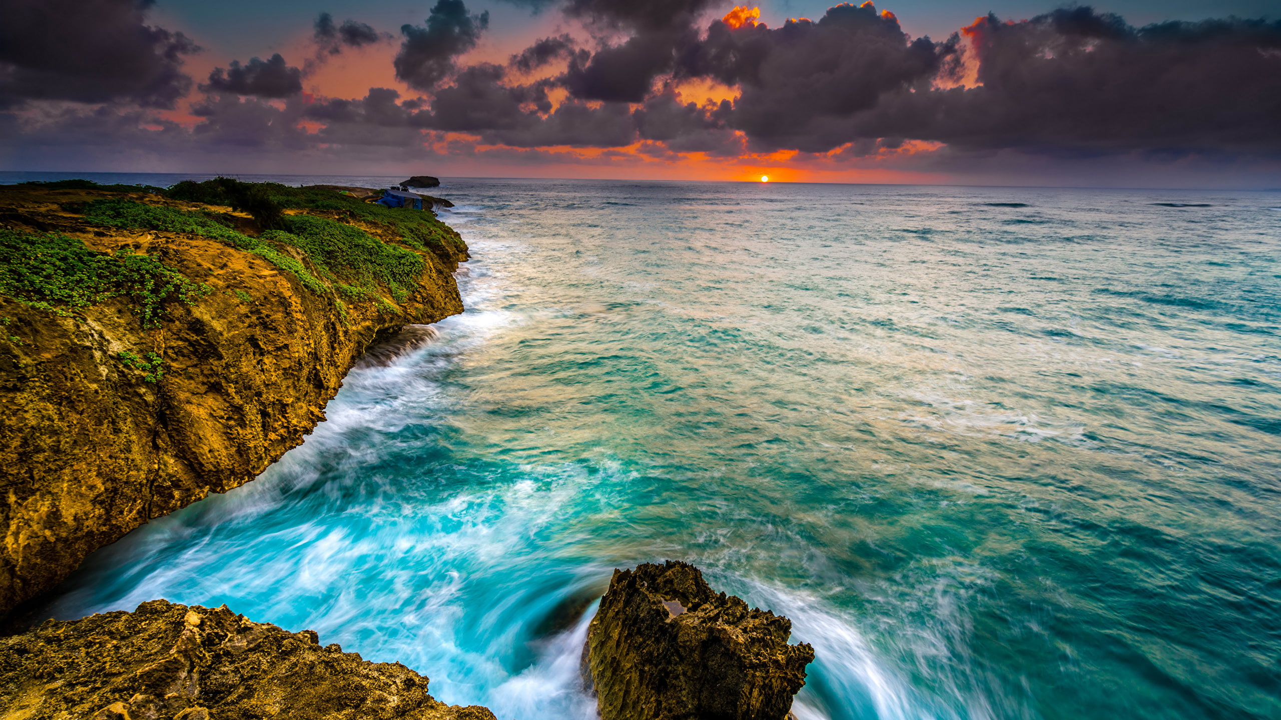 mar, power in nature, scenics - nature, motion, costa, cloud - sky, non-urban scene, tranquility, outdoors, solid, land, beauty in nature, rock, oceano, HD Wallpaper