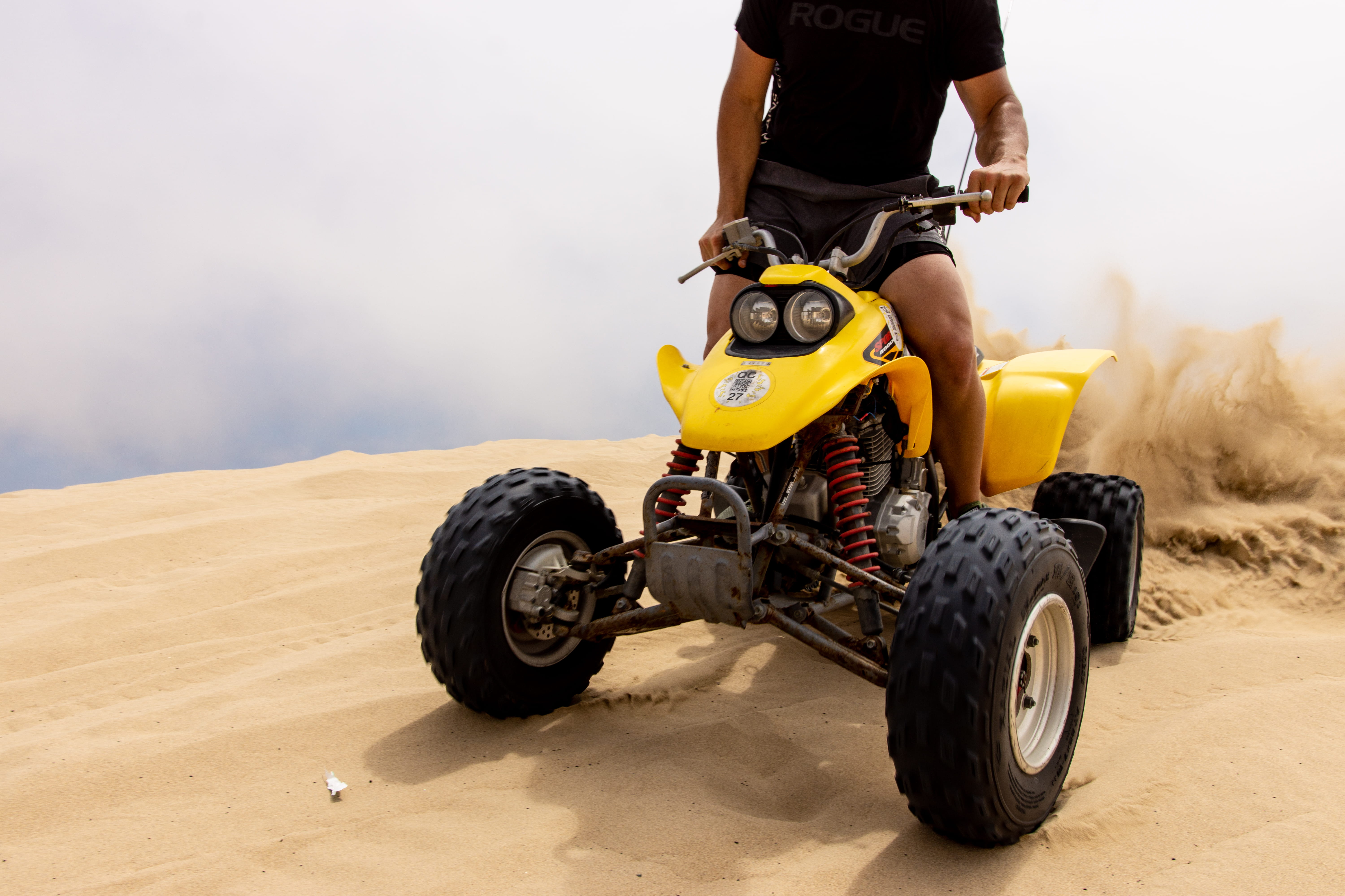 lifestyles, desert, transportation, one person, ocean, 5K, mode of transportation, tractor, sea, dune, atv, united states, land vehicle, soil, human, sea waves, HD Wallpaper