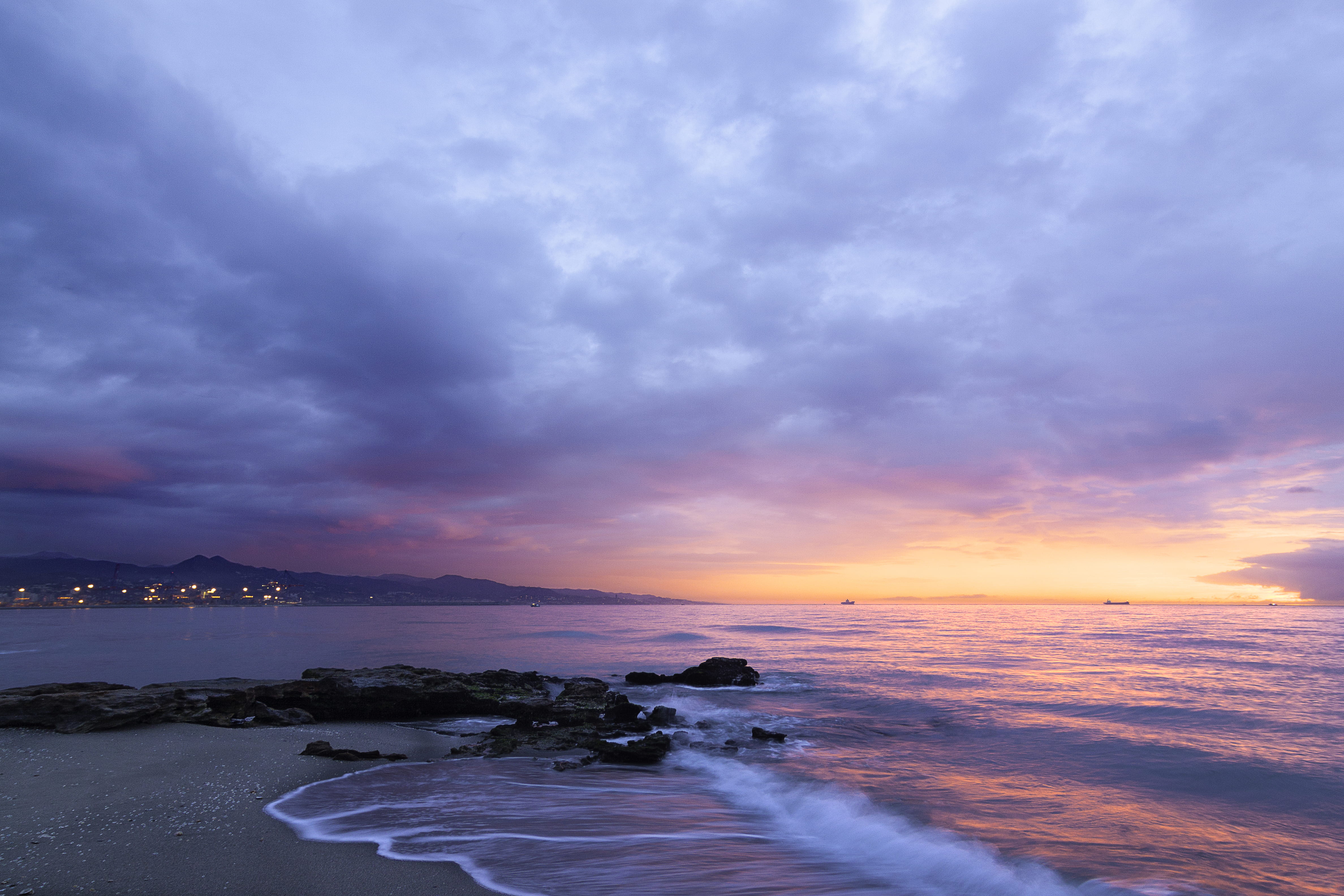 time, landscape, wave, scenics - nature, colorful, golden, shore, horizon over water, sport, night, horizon, water, splashing, wafe, beach, ripple, beauty in nature, HD Wallpaper