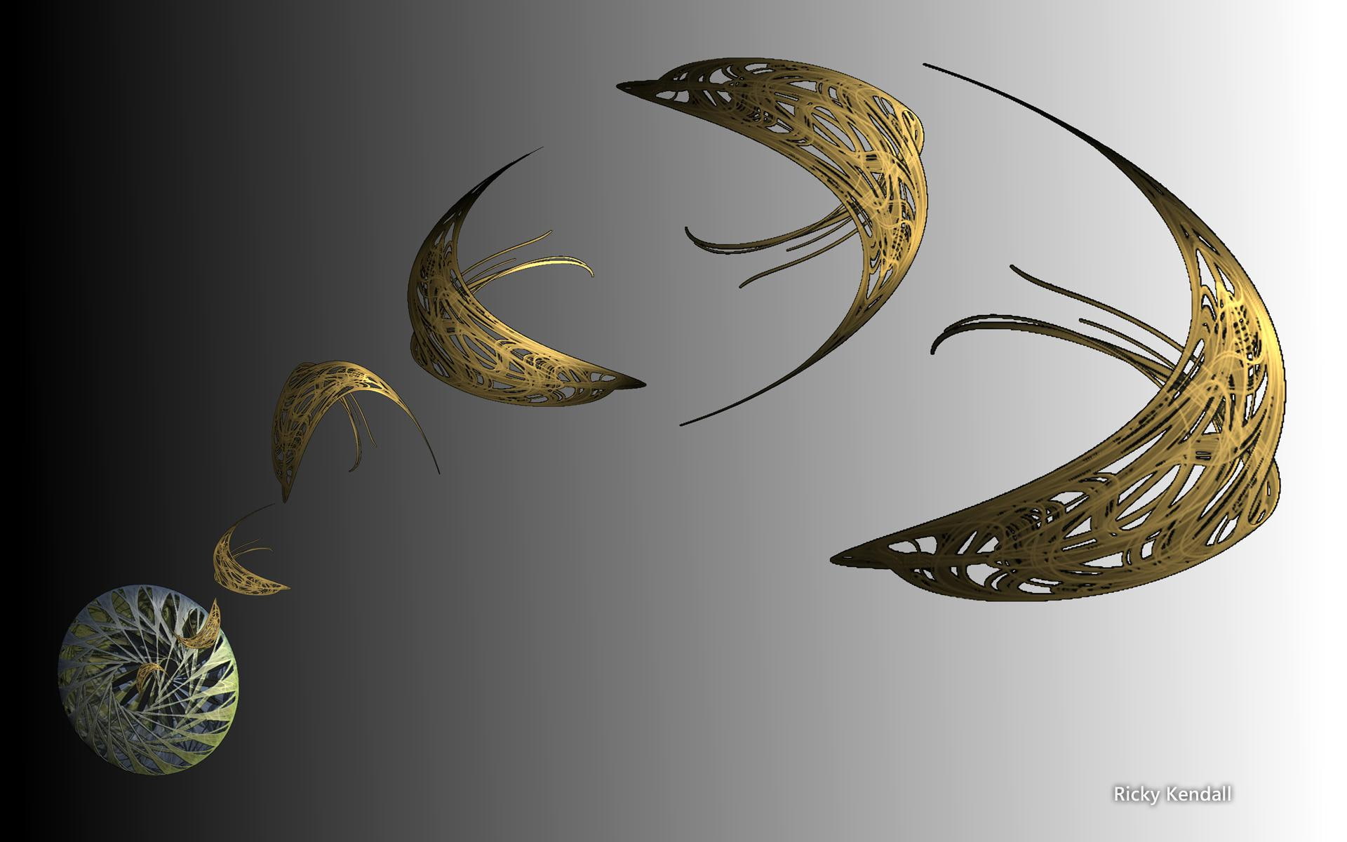 bonito, 1080P, 3d and abstract, branco, diferentes, formas, marrom, abstrato, 3d, HD Wallpaper