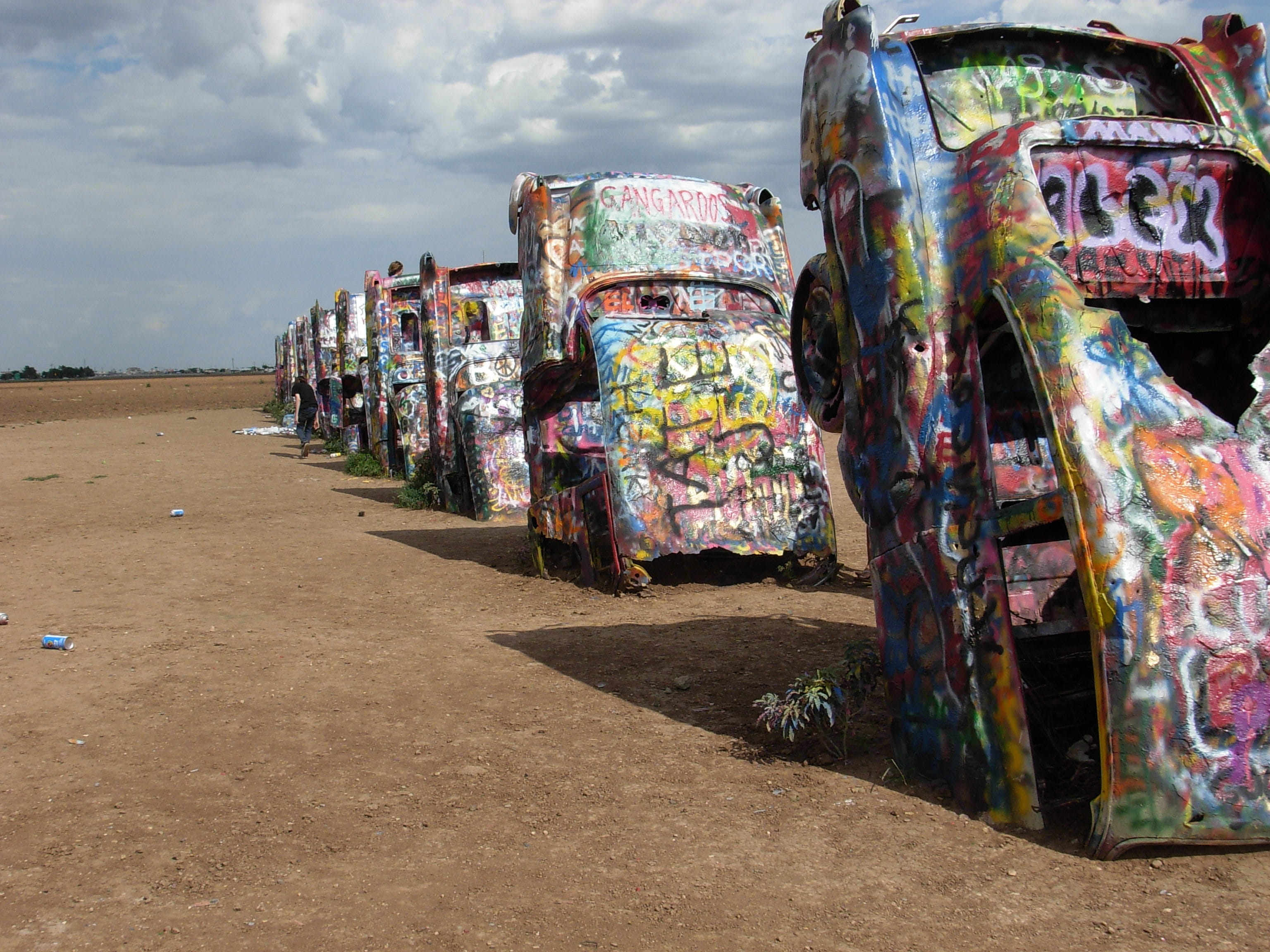 painted, cloud - sky, multi colored, outdoors, beach, recycling, sunlight, abandoned, no people, 2K, day, nature, environmental issues, metal, stack, large group of objects, HD Wallpaper