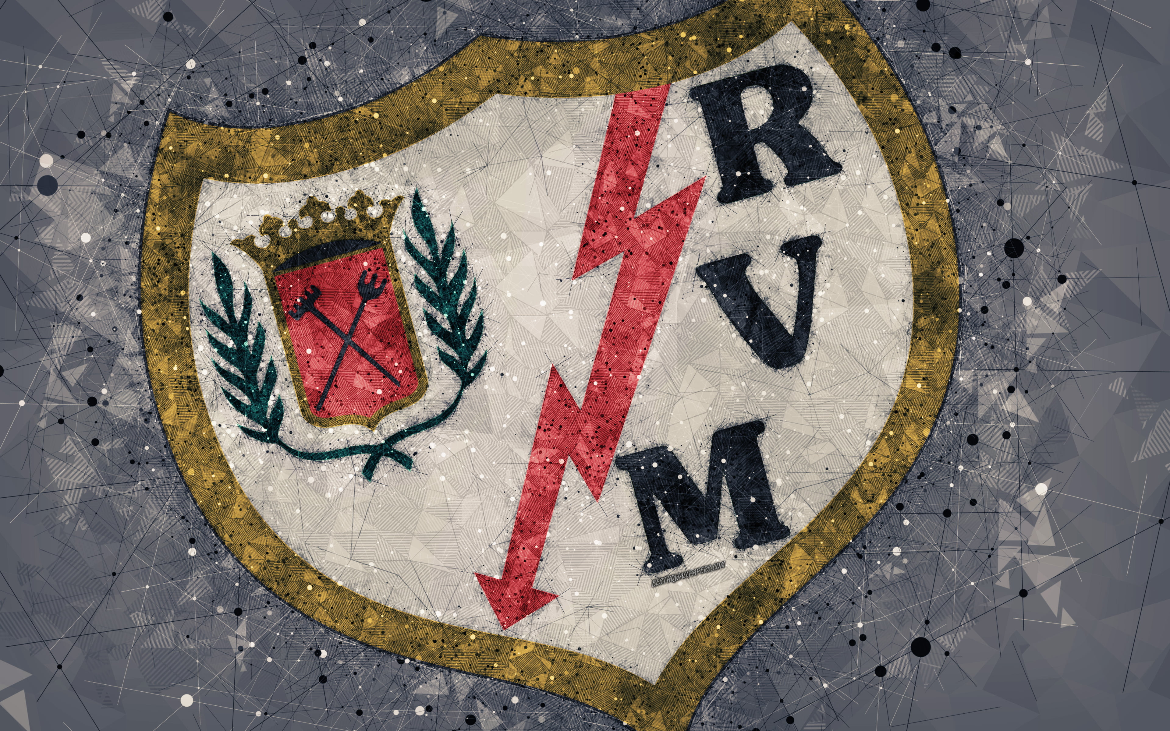 Emblem, Soccer, Logo, Rayo Vallecano, 4K, HD Wallpaper