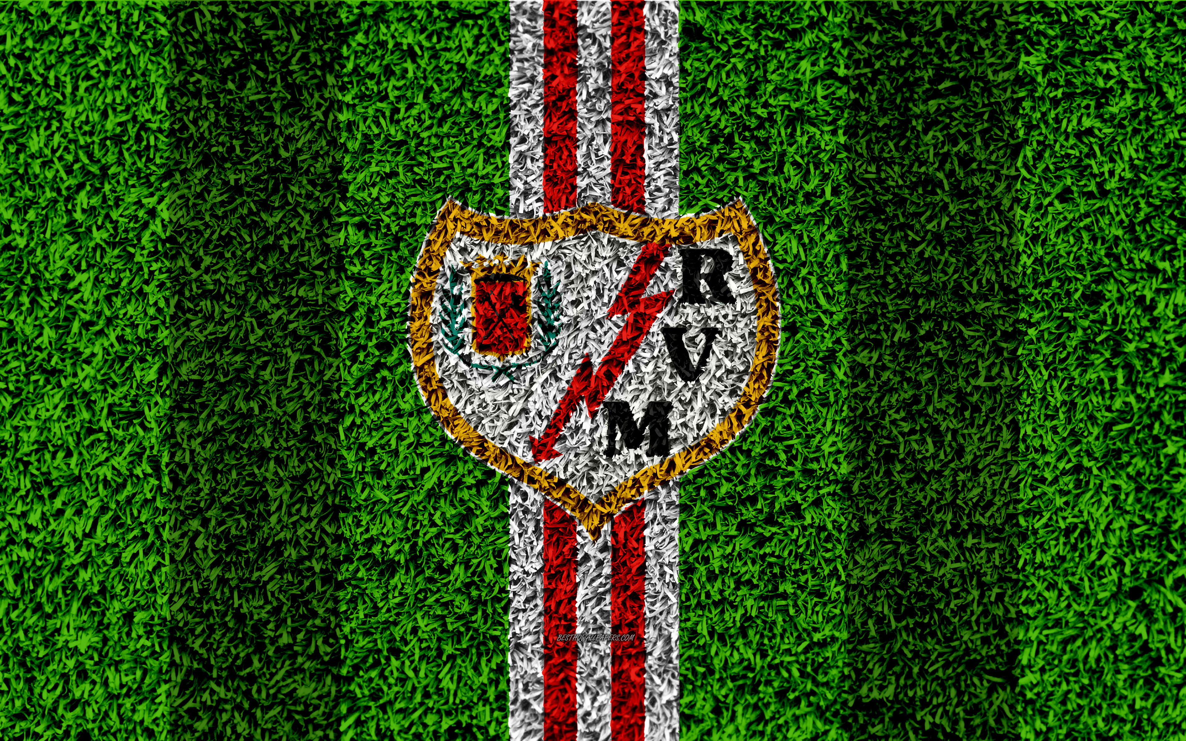 Soccer, Rayo Vallecano, Emblem, Logo, 4K, HD Wallpaper