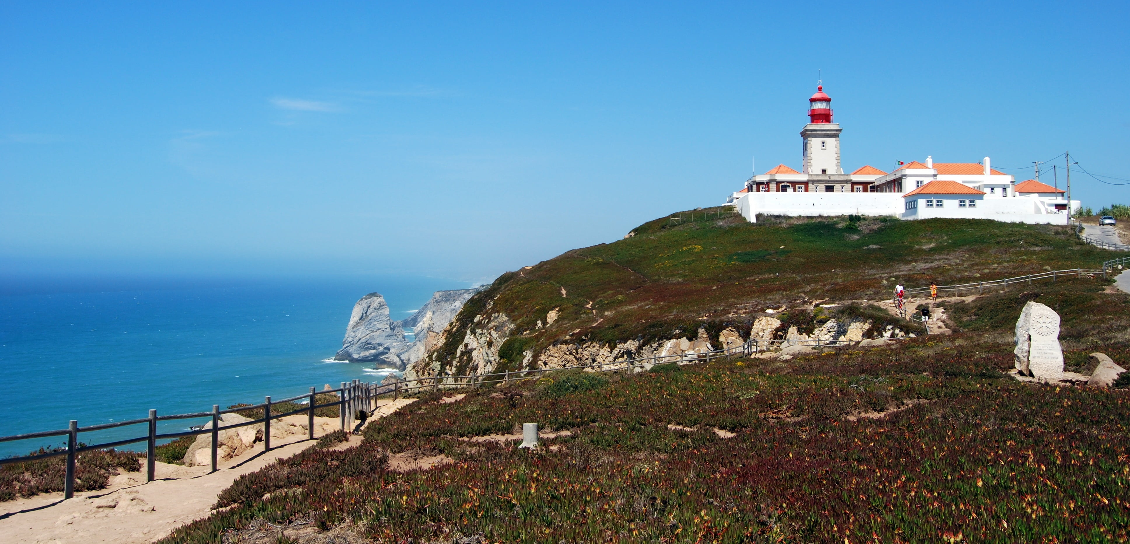 beach, travel, travel destinations, cabo da roca, outdoors, security, atlantic, building exterior, water, horizon over water, lighthouse, bay, architecture, HD Wallpaper