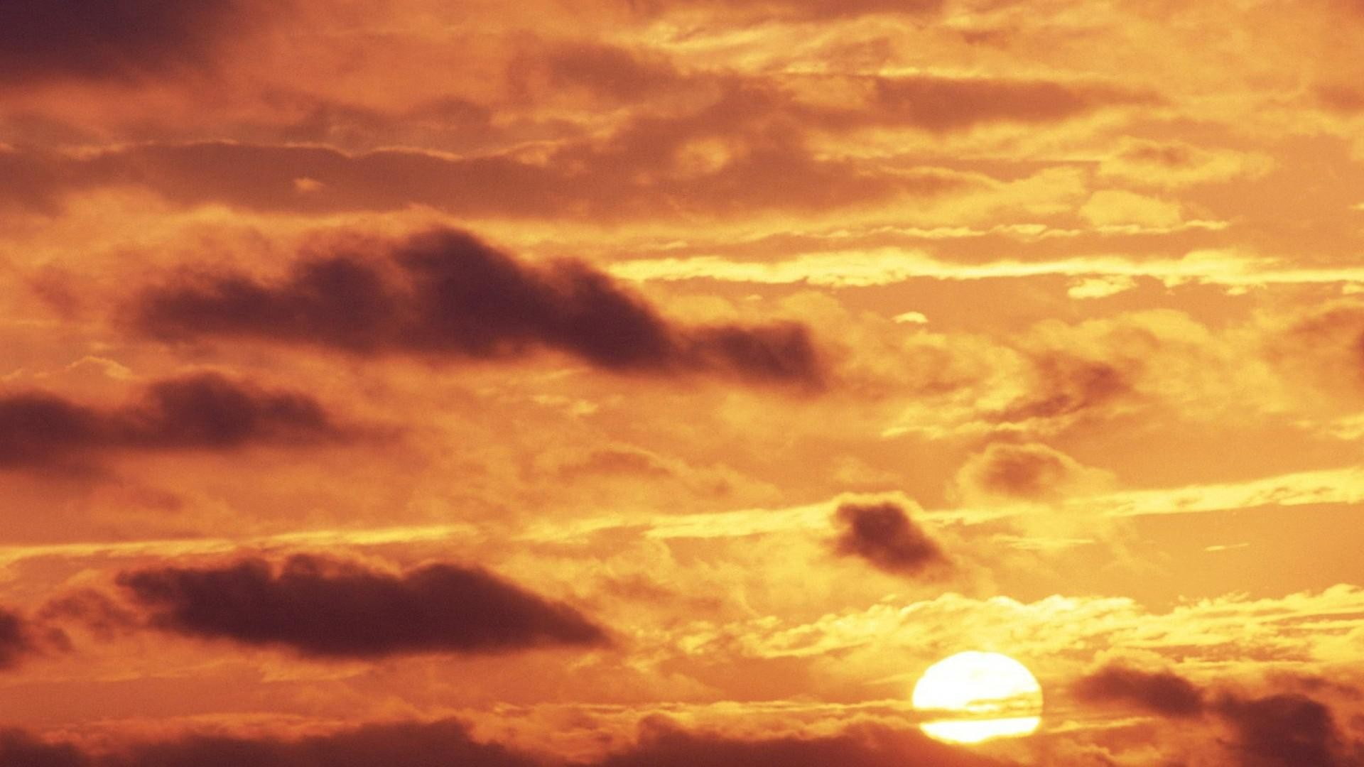 sol, cielo, nubes, 1080P, puesta, rojo, naturaleza, HD Wallpaper