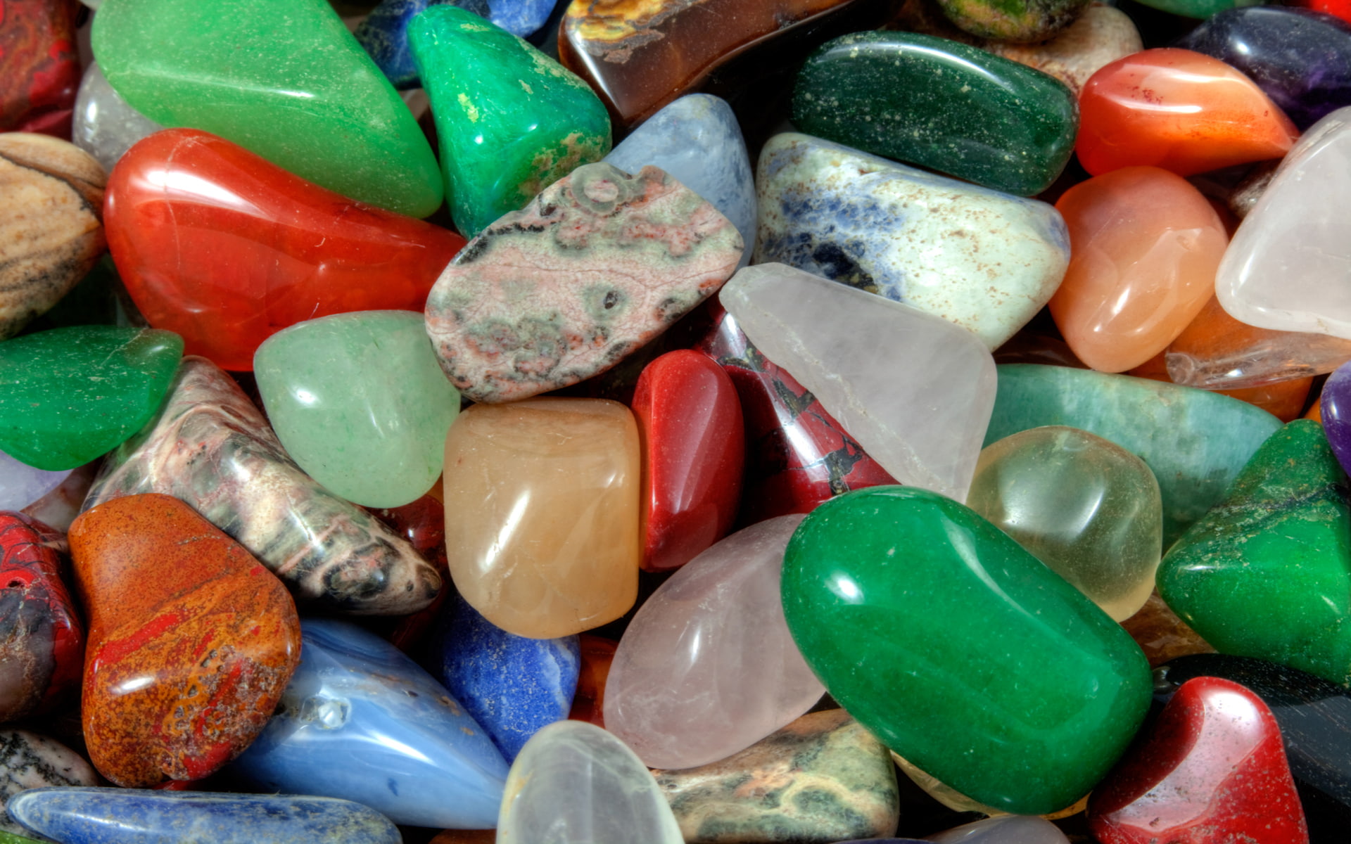 1080P, stones, blue, natural, white, green, desktop, color, red, different, colors, HD Wallpaper