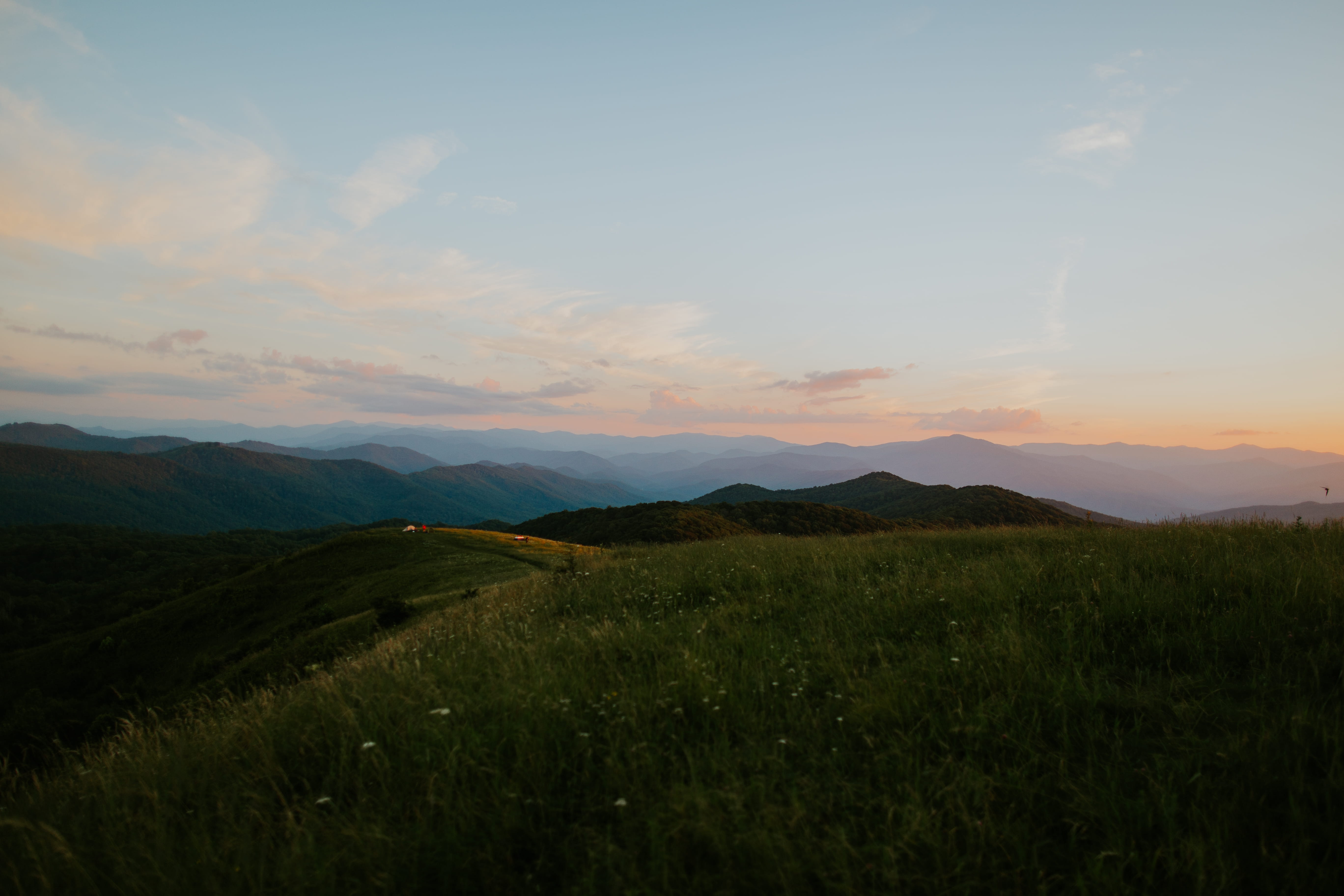hike, cloud - sky, landscape, plant, land, max patch, 5K, scenics - nature, nature, sky, mountains, sunset, beauty in nature, no people, mountain, fog, HD Wallpaper