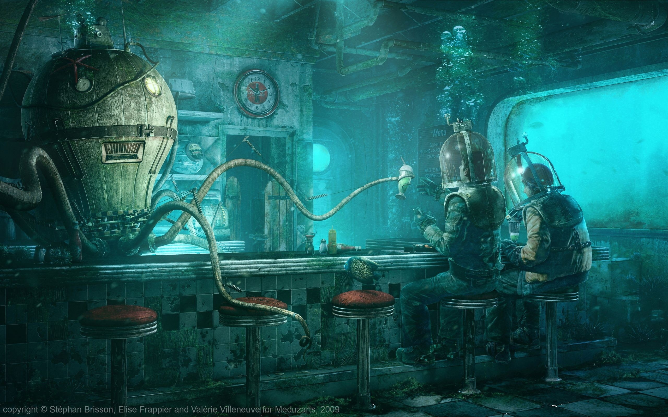 2K, bajo, sci-fi, agua, bar, HD Wallpaper