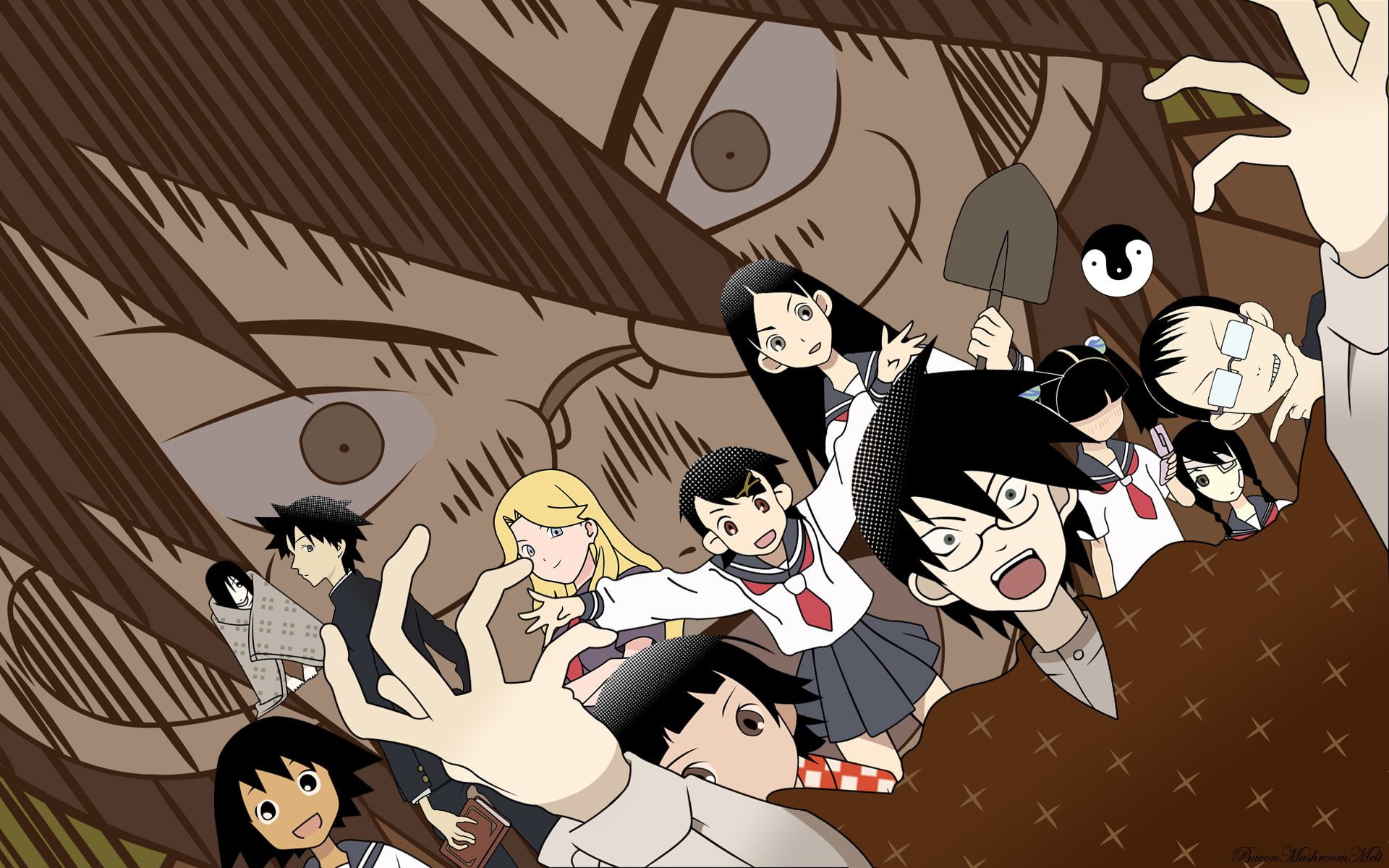 Tarou Sekiutsu, Jun Kudo, Kaere Kimura, Nozomu Itoshiki, Kagerou Usui, Kiri Komori, Kafuka Fuura, Matoi Tsunetsuki, Anime, Zetsubou-Sensei, Abiru Kobushi, HD Wallpaper