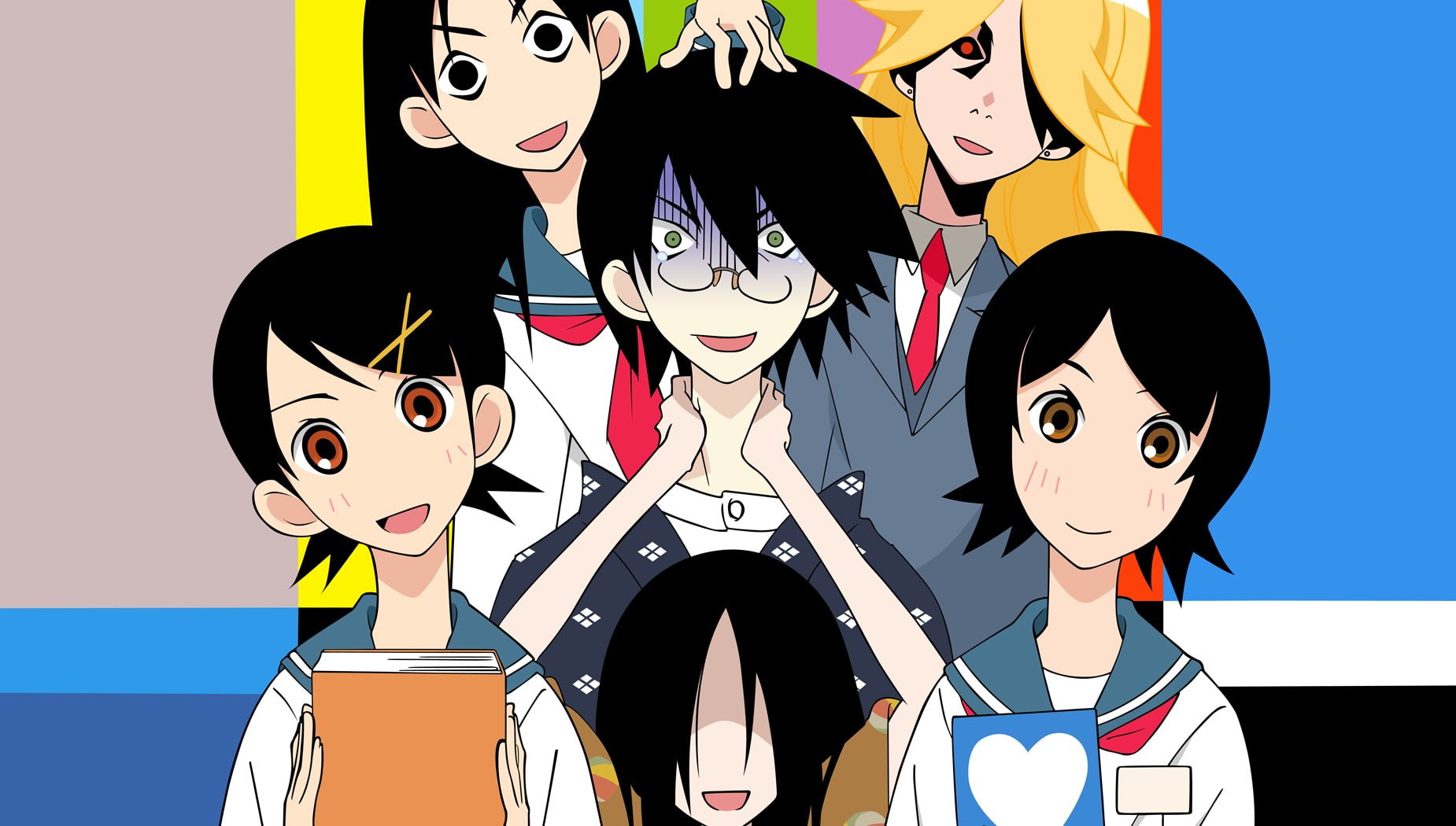 Kafuka Fuura, Chiri Kitsu, Nozomu Itoshiki, 720P, Sayonara, Anime, Nami Hitou, Kiri Komori, Zetsubou-Sensei, Kaere Kimura, HD Wallpaper
