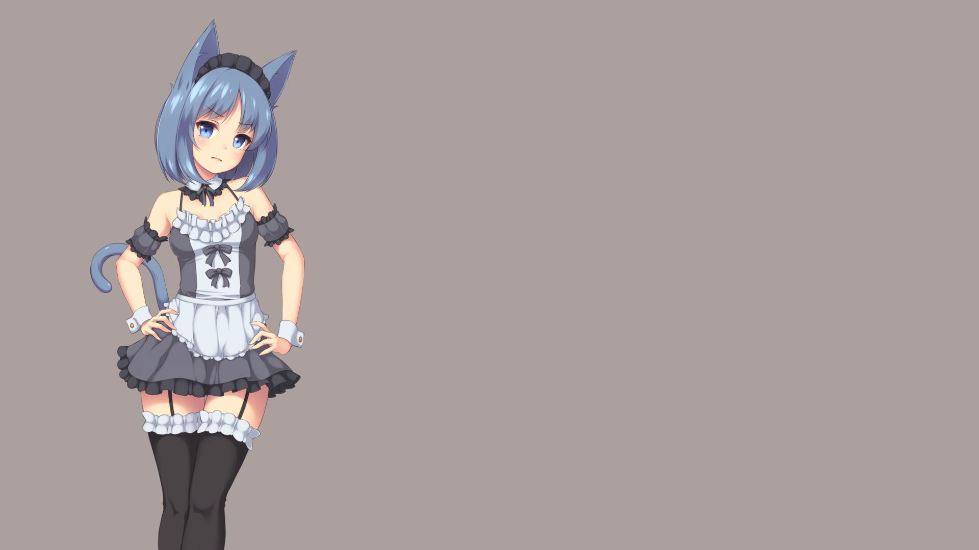 1920x1080, 1080P, girls, background, anime girls, anime, nekomimi, pose, HD Wallpaper