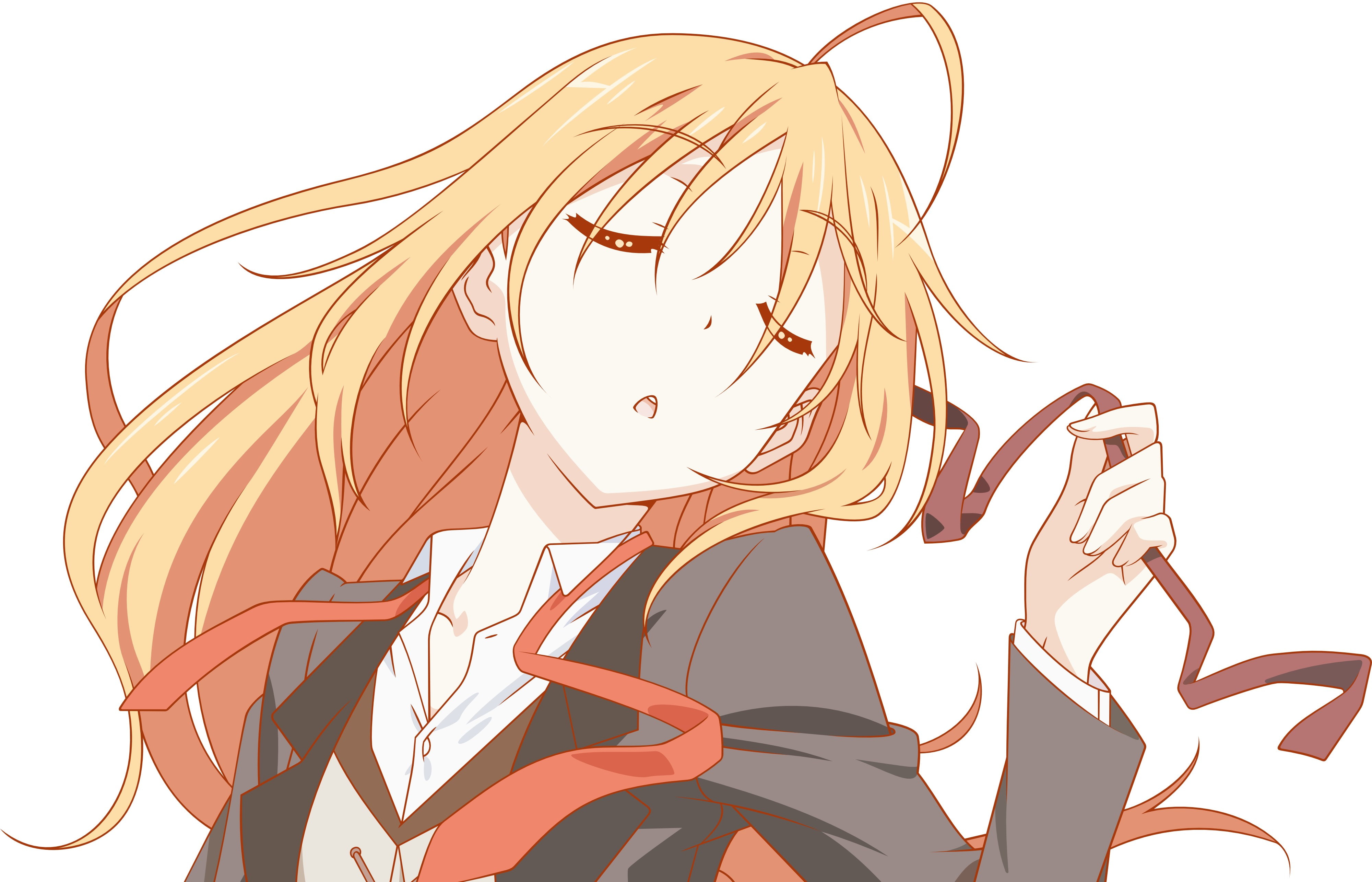 hairstyle, white background, women, nature, sadness, portrait, people, mayo chiki, hair, 4K, blond hair, indoors, close-up, clip art, young adult, beauty, HD Wallpaper