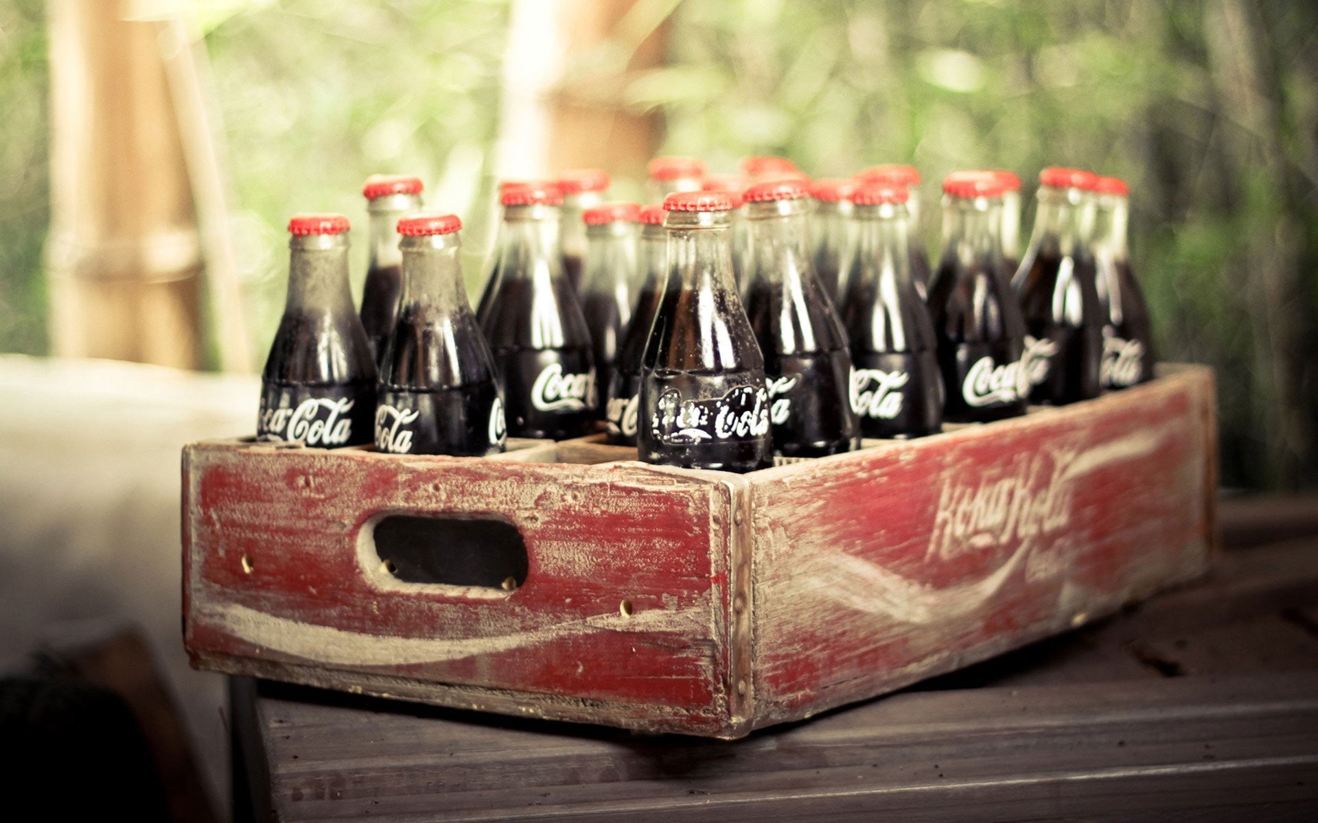 vieja, caja, coca, botellas, 1080P, colas, HD Wallpaper