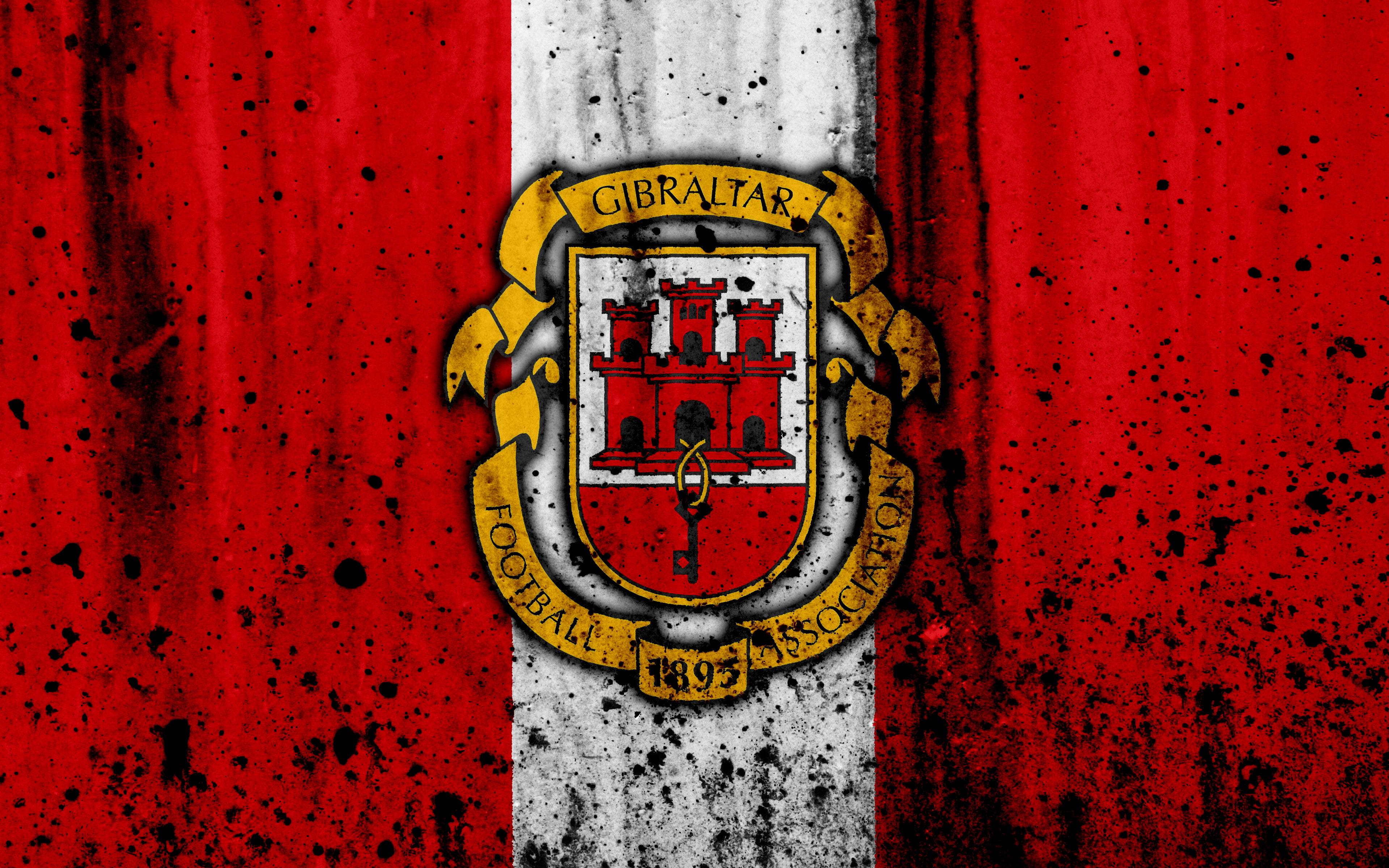 Gibraltar, 4K, Logo, Emblem, Gibraltar National Football Team, Soccer, HD Wallpaper