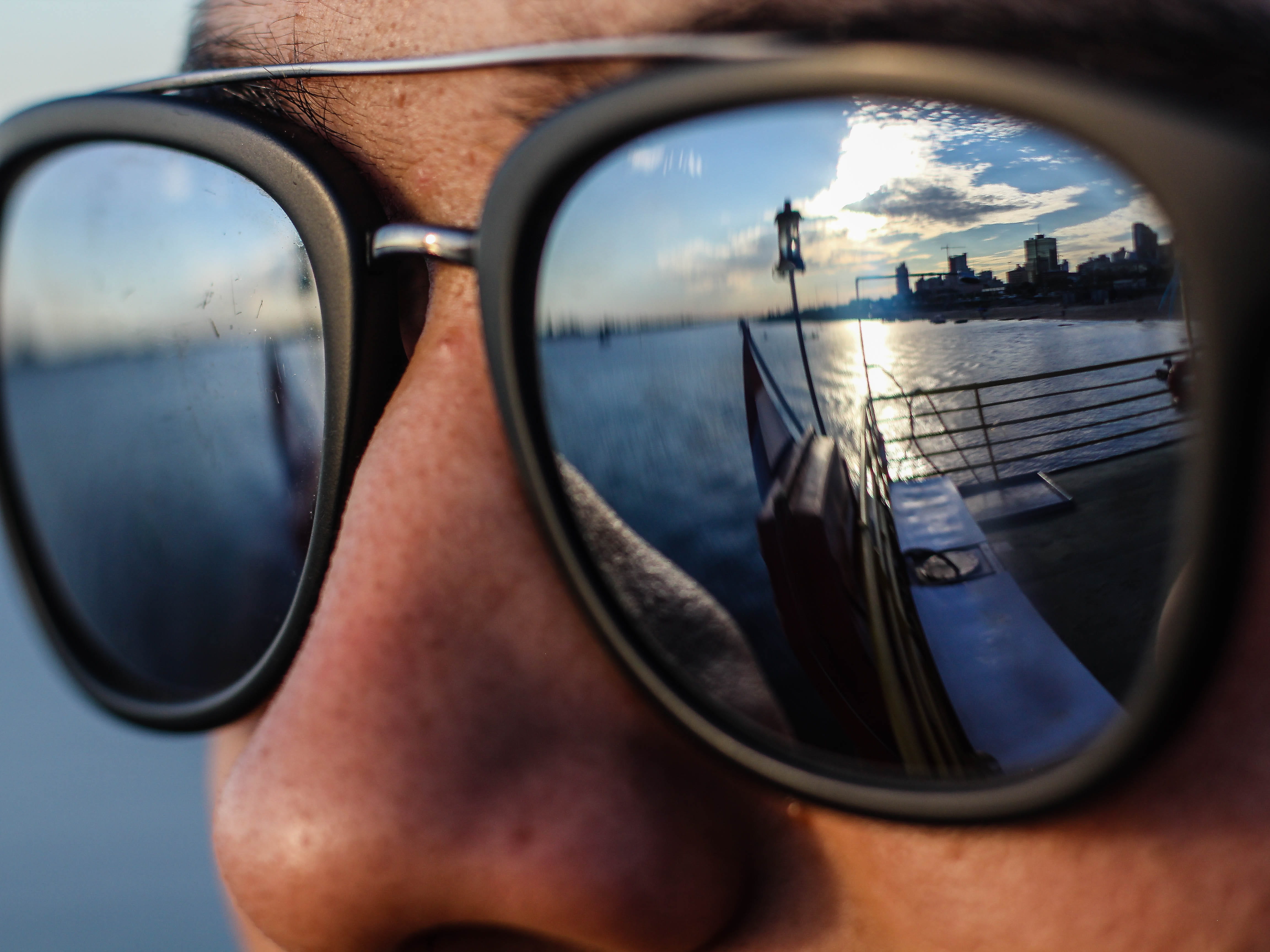 cloud - sky, leisure activity, one person, reflection, nature, glasses, sky, real people, solitary, body part, fashion, water, peoples, day, city, sad, HD Wallpaper