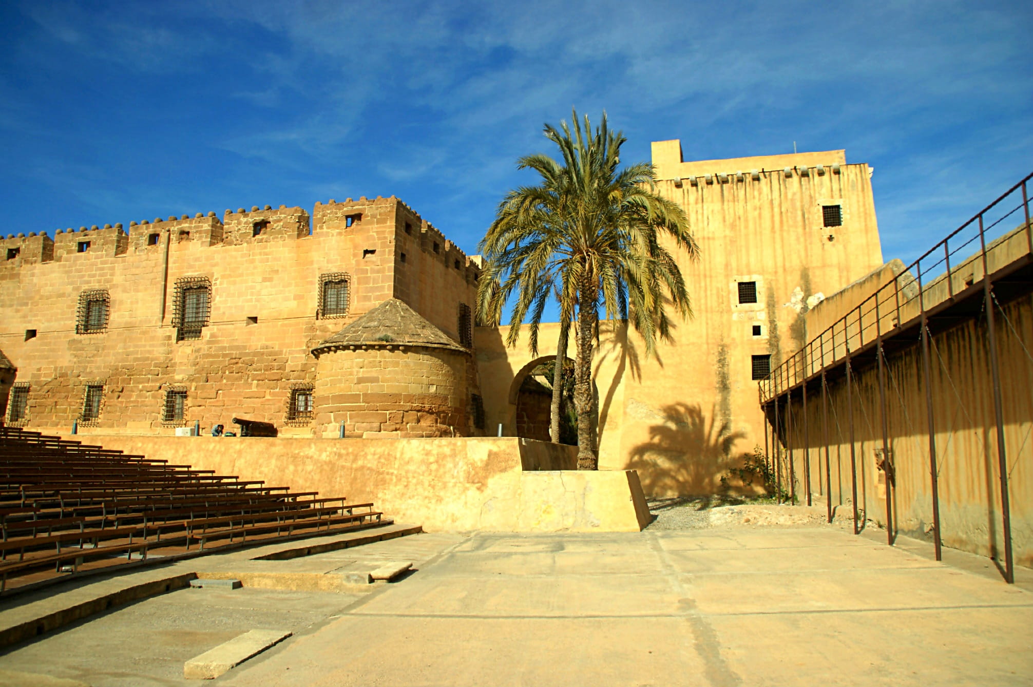 the past, day, building, castillo del marqués de los ethan, sunlight, history, courtyard, palm tree, built structure, travel destinations, no people, plant, HD Wallpaper