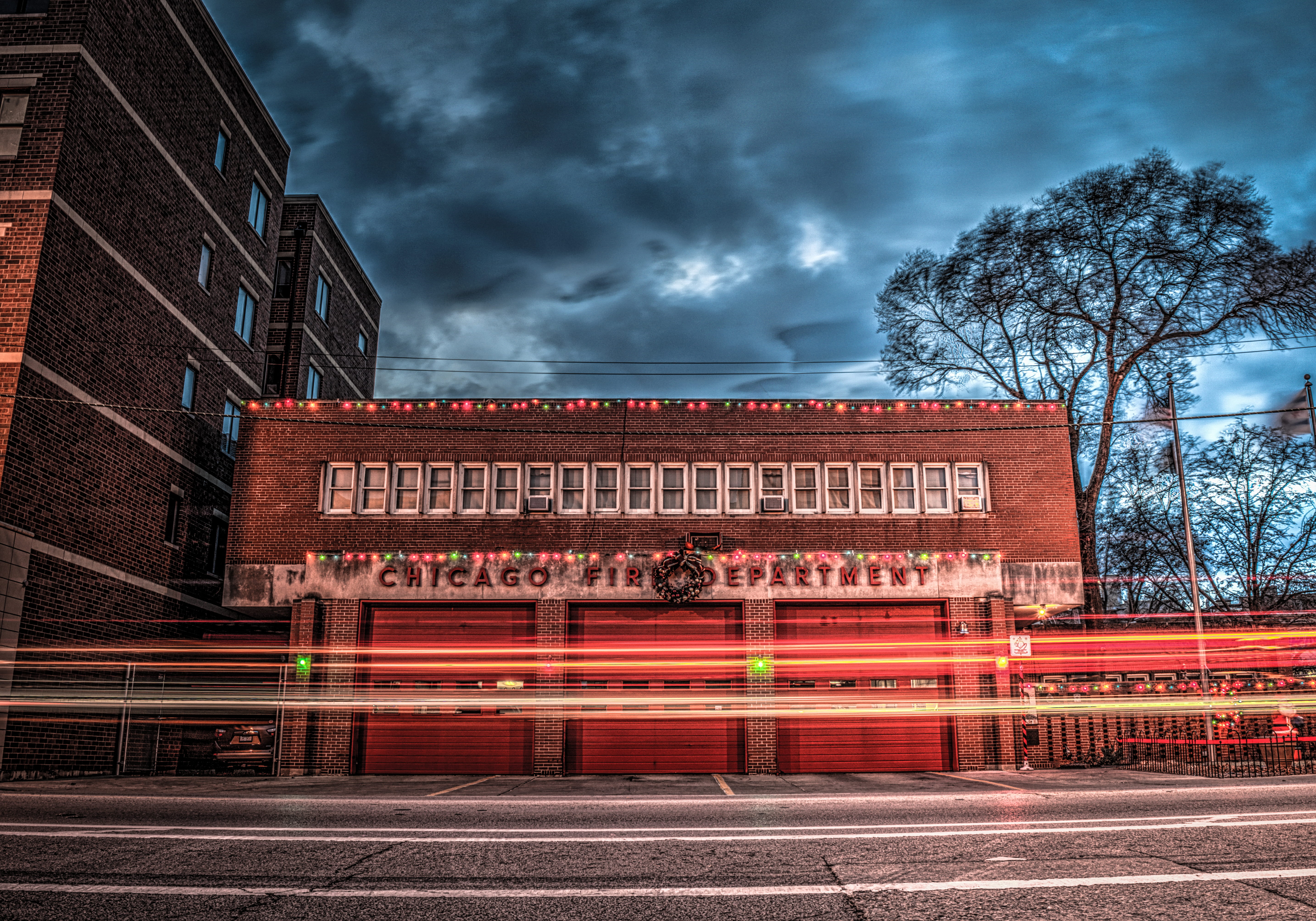blurred motion, building Exterior, architecture, overcast, time, illuminated, outdoors, nighttime, transportation, long exposure, building, light trail, HD Wallpaper
