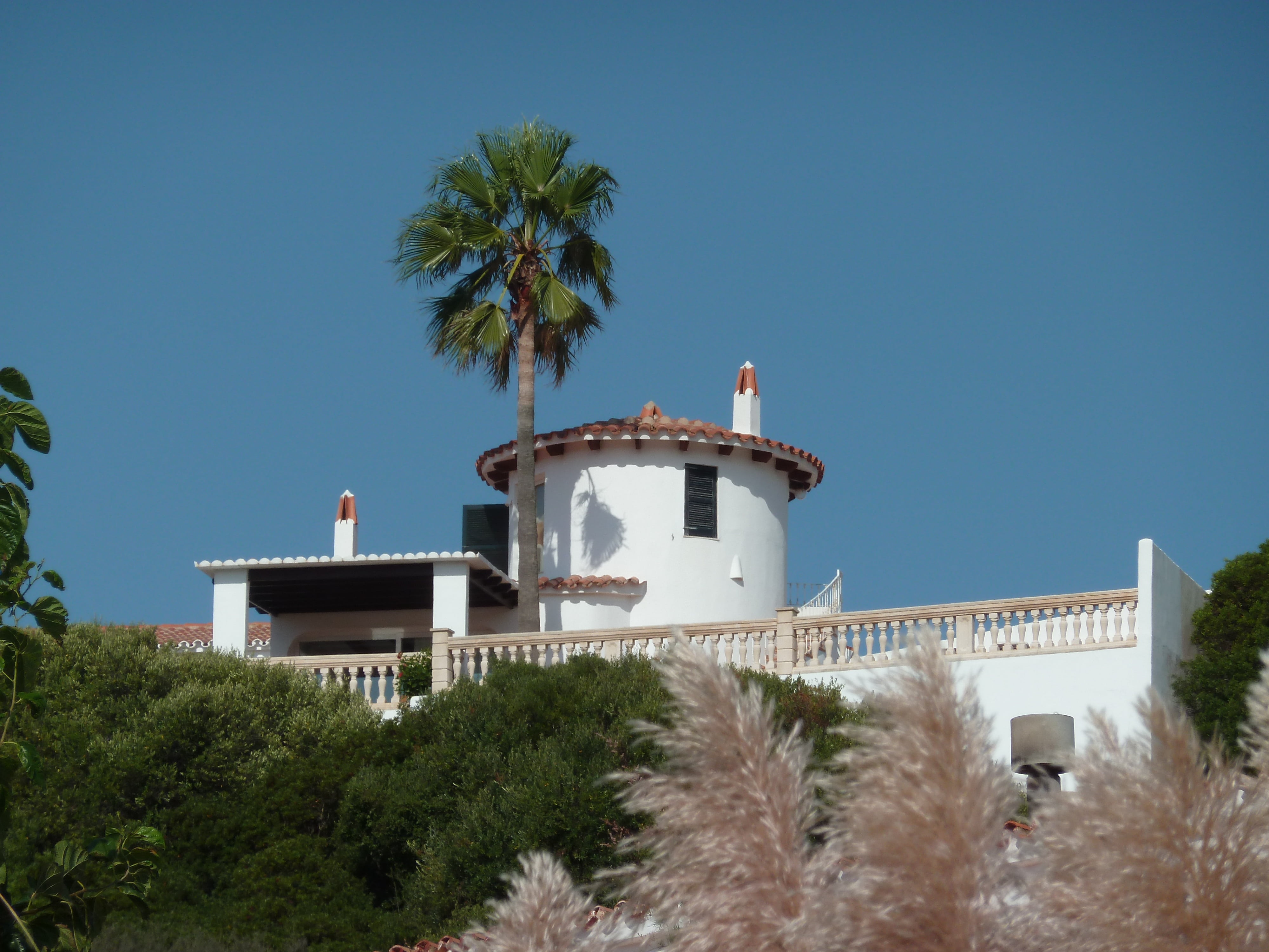 tower, 4K, nature, lighthouse, mediterranean, low angle view, sunny, tropical climate, sky, built structure, clear sky, security, no people, menorca, blue, HD Wallpaper