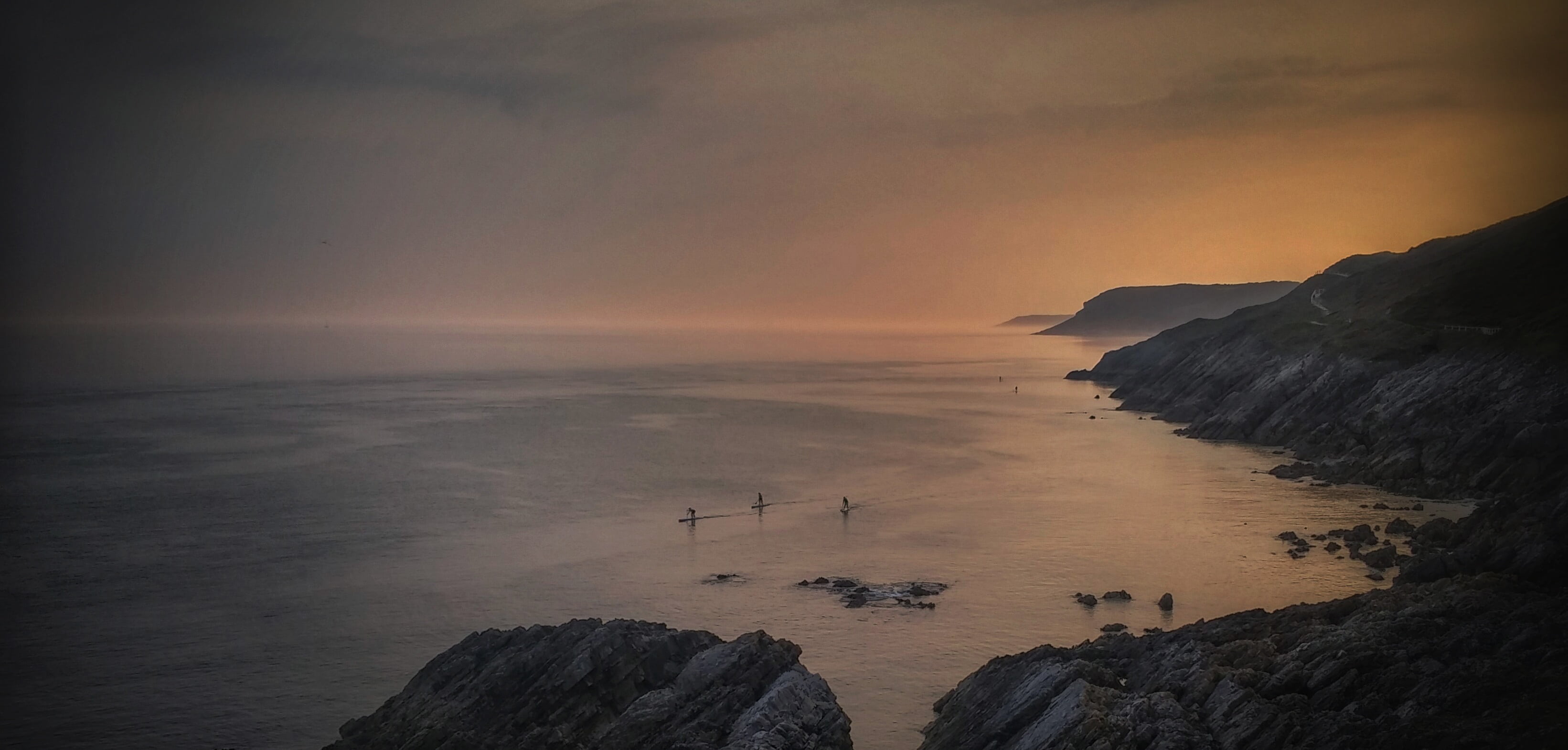 rock, sky, water sport, outdoors, tranquility, paddleboard, horizon, solid, surfing, 2K, sun, water, nature, environment, sport, cliffs, paddle, sea, ocean, HD Wallpaper