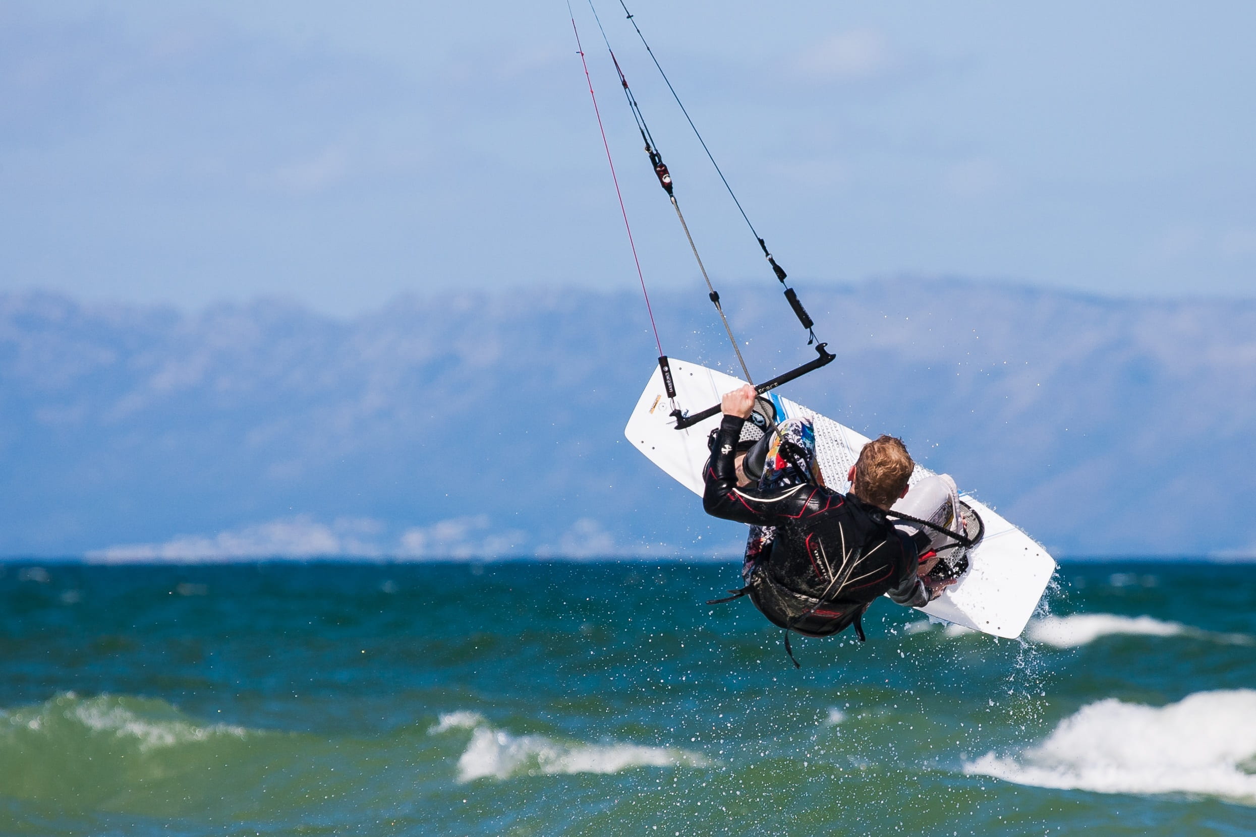 action, south africa, muizenberg, waves, safety harness, kite, nature, adventure, leisure activity, male, sport, water, lifestyles, false bay, full length, HD Wallpaper