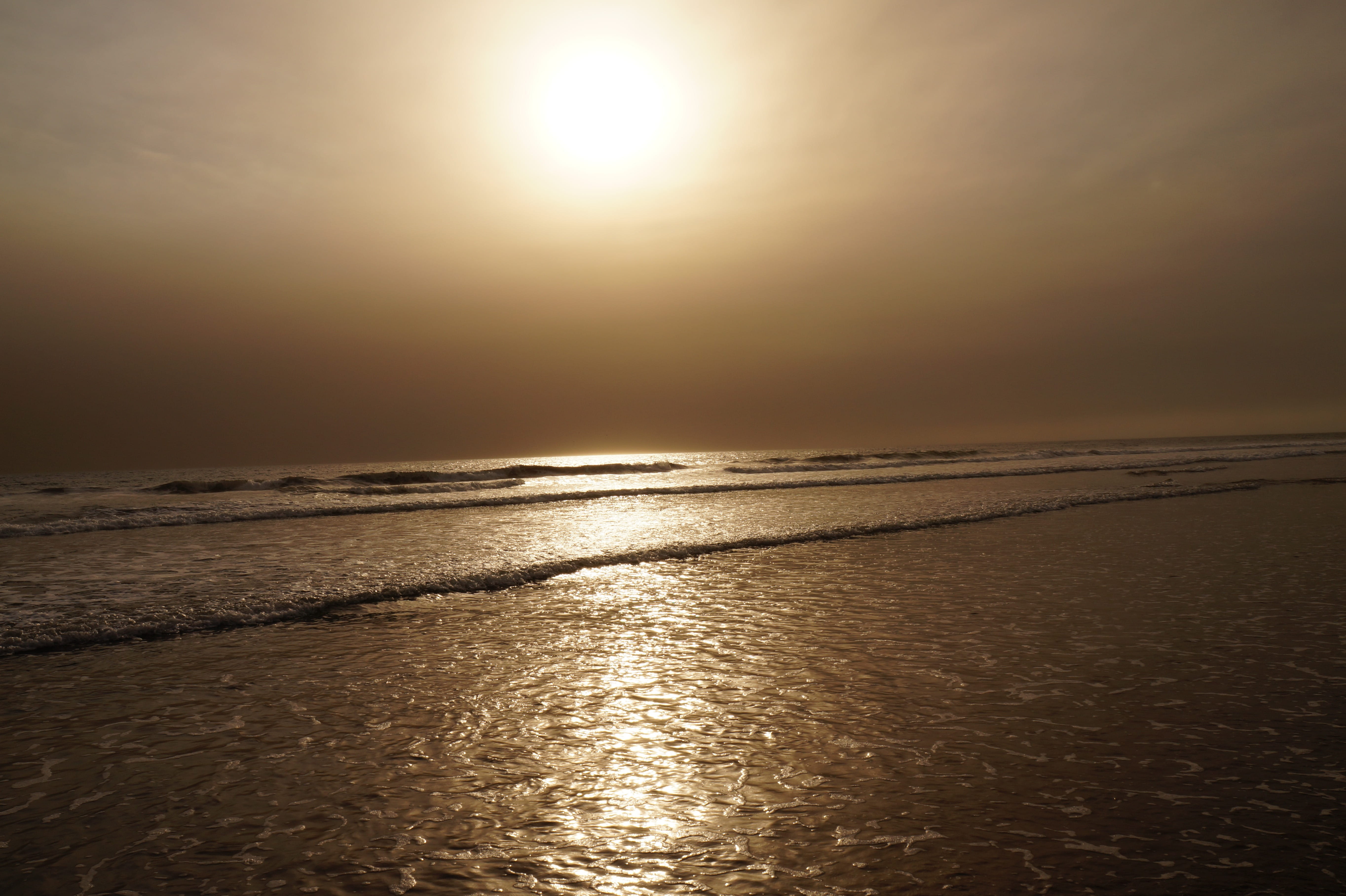 costa del sol, horizon over water, bright, sunlight, tranquil scene, vacation, scenics - nature, rest, el salvador, land, sun, no people, reflection, ocean, HD Wallpaper