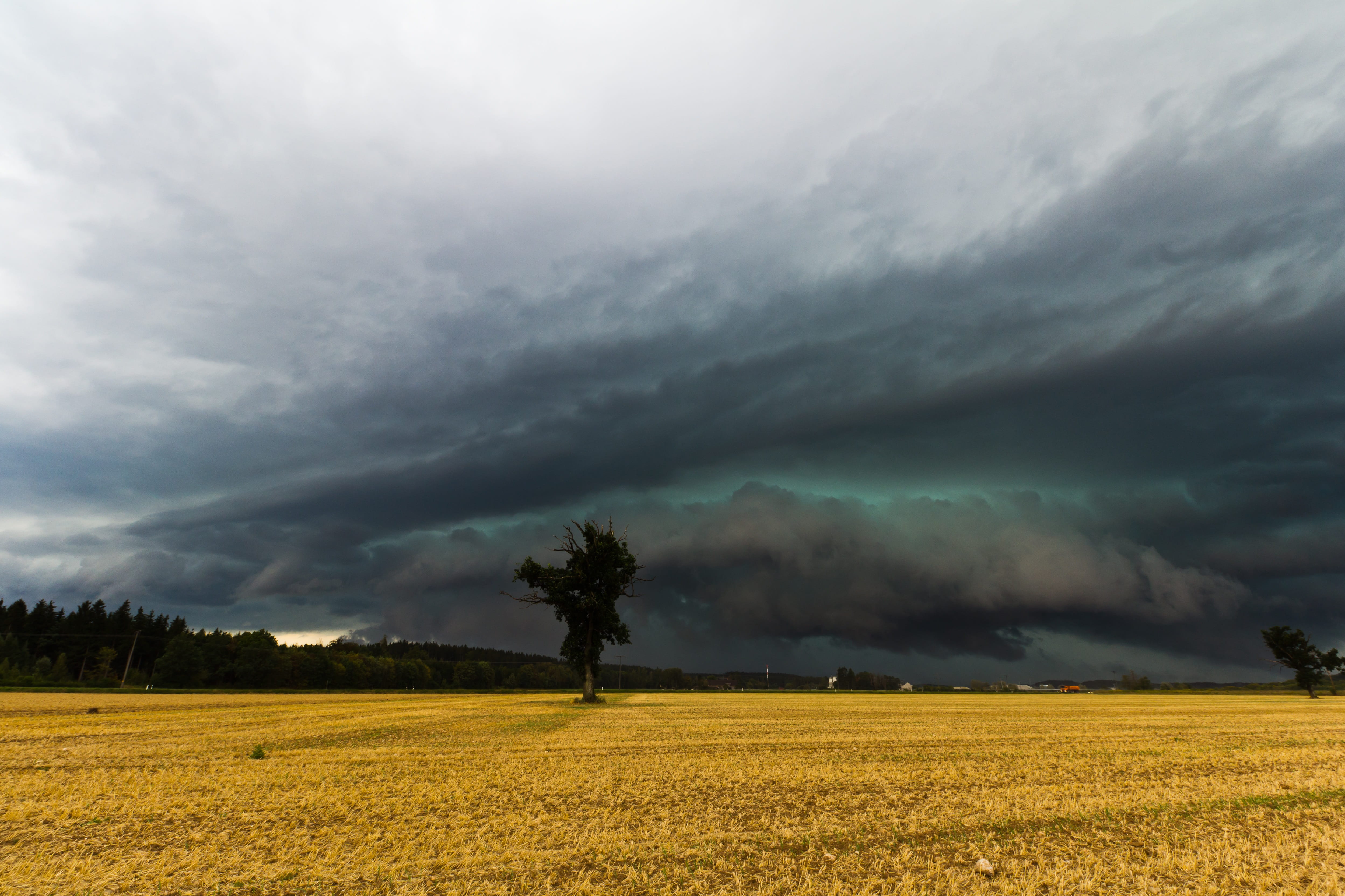 storm hunting, landscape, beauty in nature, drama, storm, no people, super cell, plantation, thunderstorm, tranquil scene, tree, august, forward, tranquility, HD Wallpaper