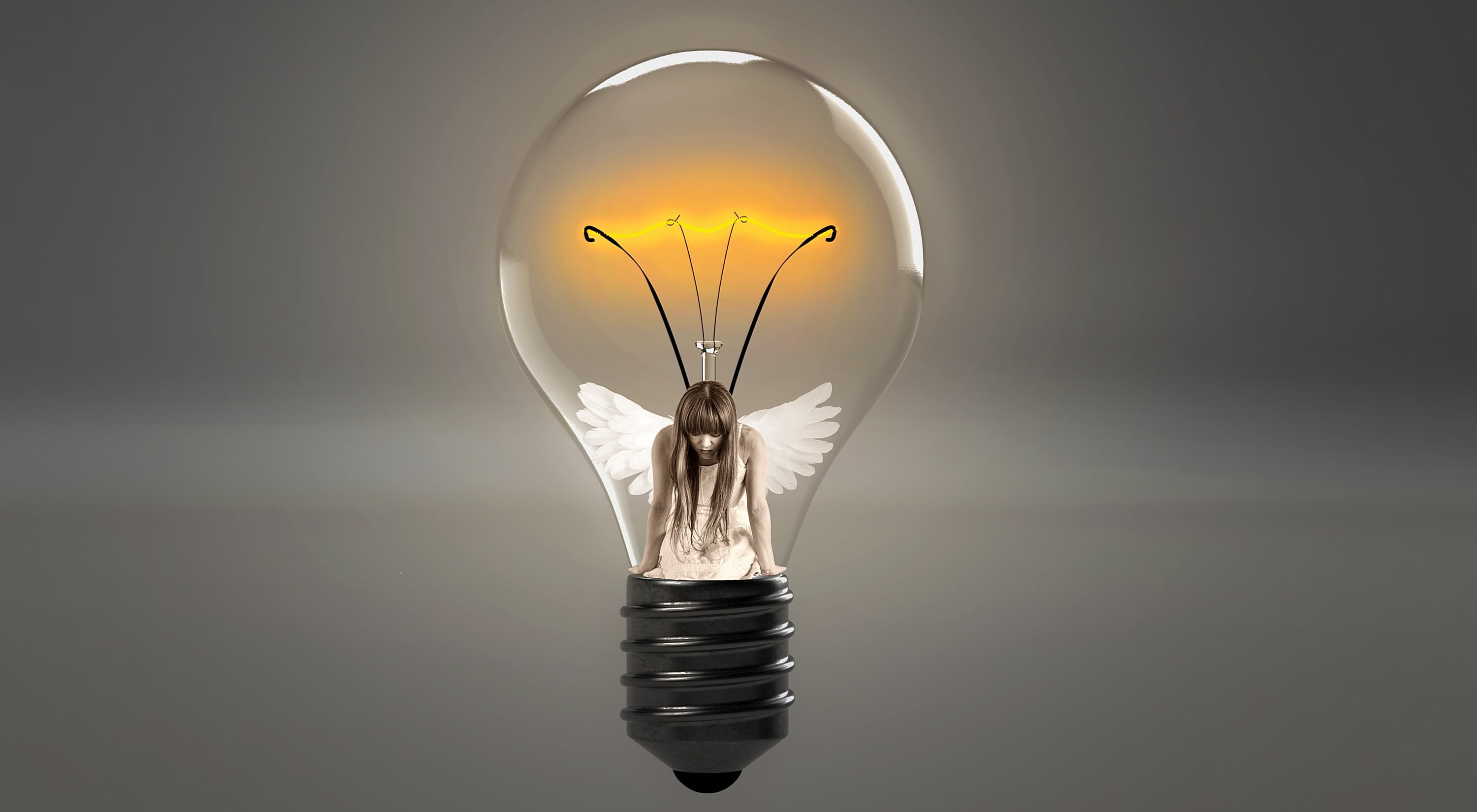 wings, 2K, thread, the intensity, girl, light bulb, HD Wallpaper