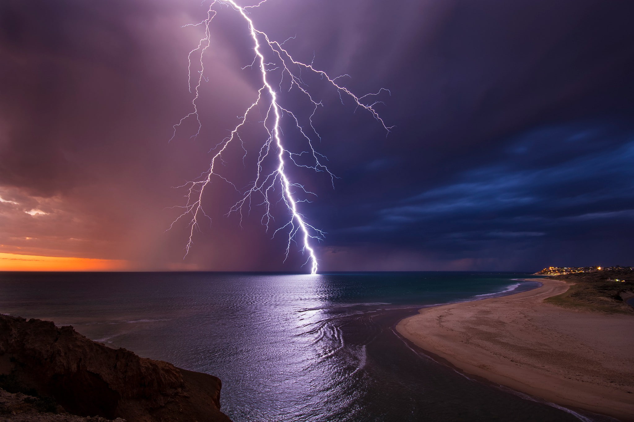 Lightning, night sky, thunder, 1080P, Night, Australia, HD Wallpaper