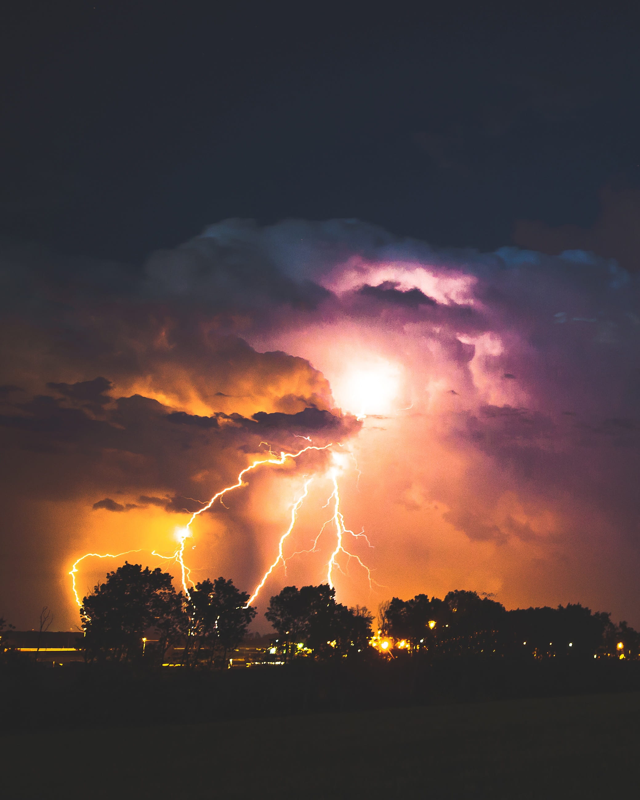 power, cloud - sky, warning sign, storm cloud, 2K, strike, night, silhouette, sign, environment, thunderstorm, sunset, dark, near, nature, thunder, ominous, Phone HD Wallpaper