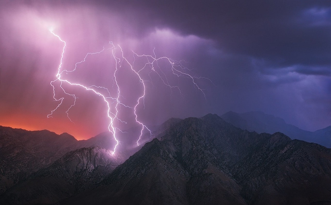 storm cloud, scenics - nature, dramatic sky, nature landscape mountains lightning storm electric clouds thunder death valley california, ominous, nature, HD Wallpaper