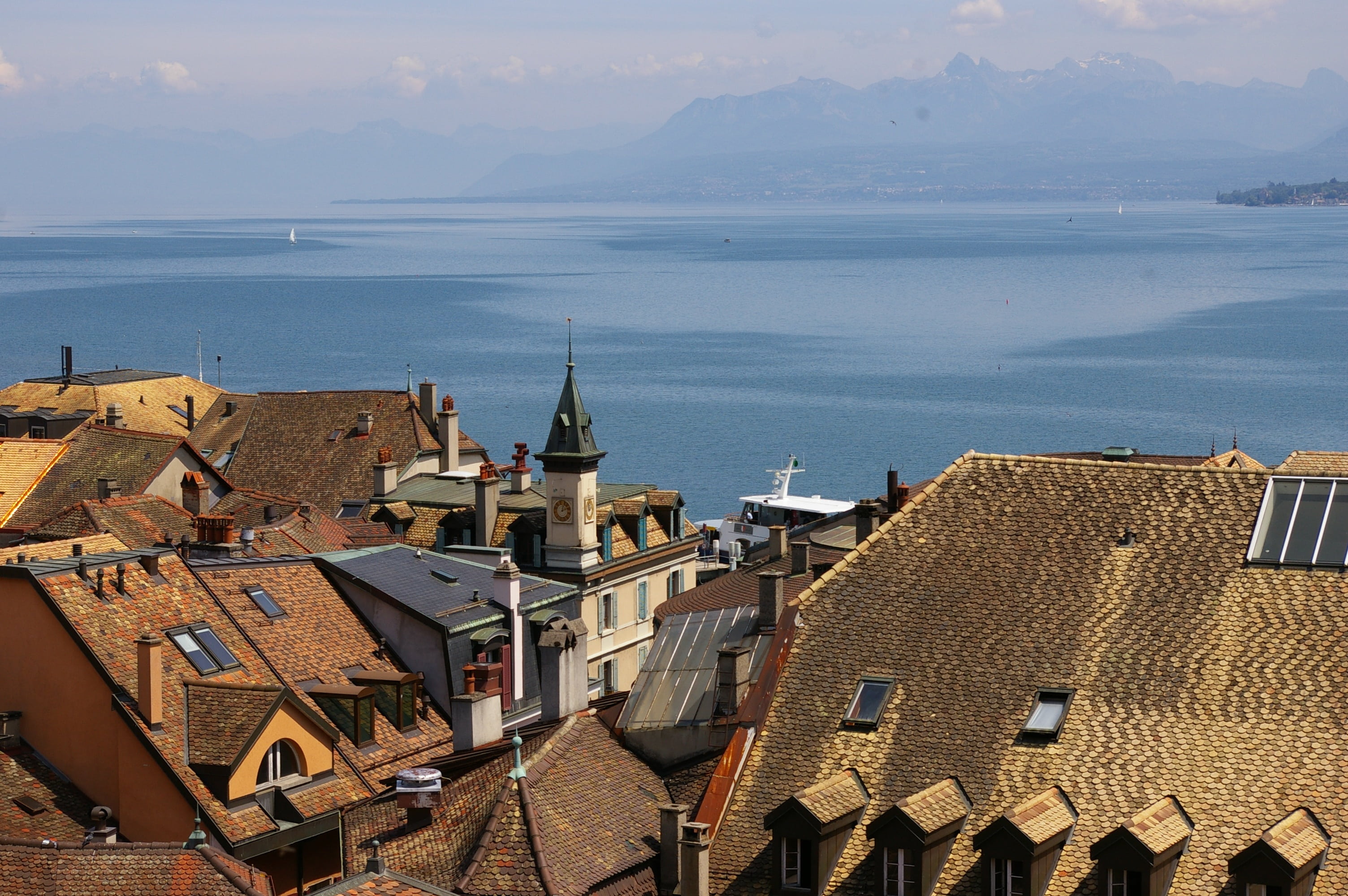 travel, building, residential district, town, switzerland, building exterior, beach, roof, geneva, lakeside, land, cityscape, lakefront, leman, sky, city, HD Wallpaper