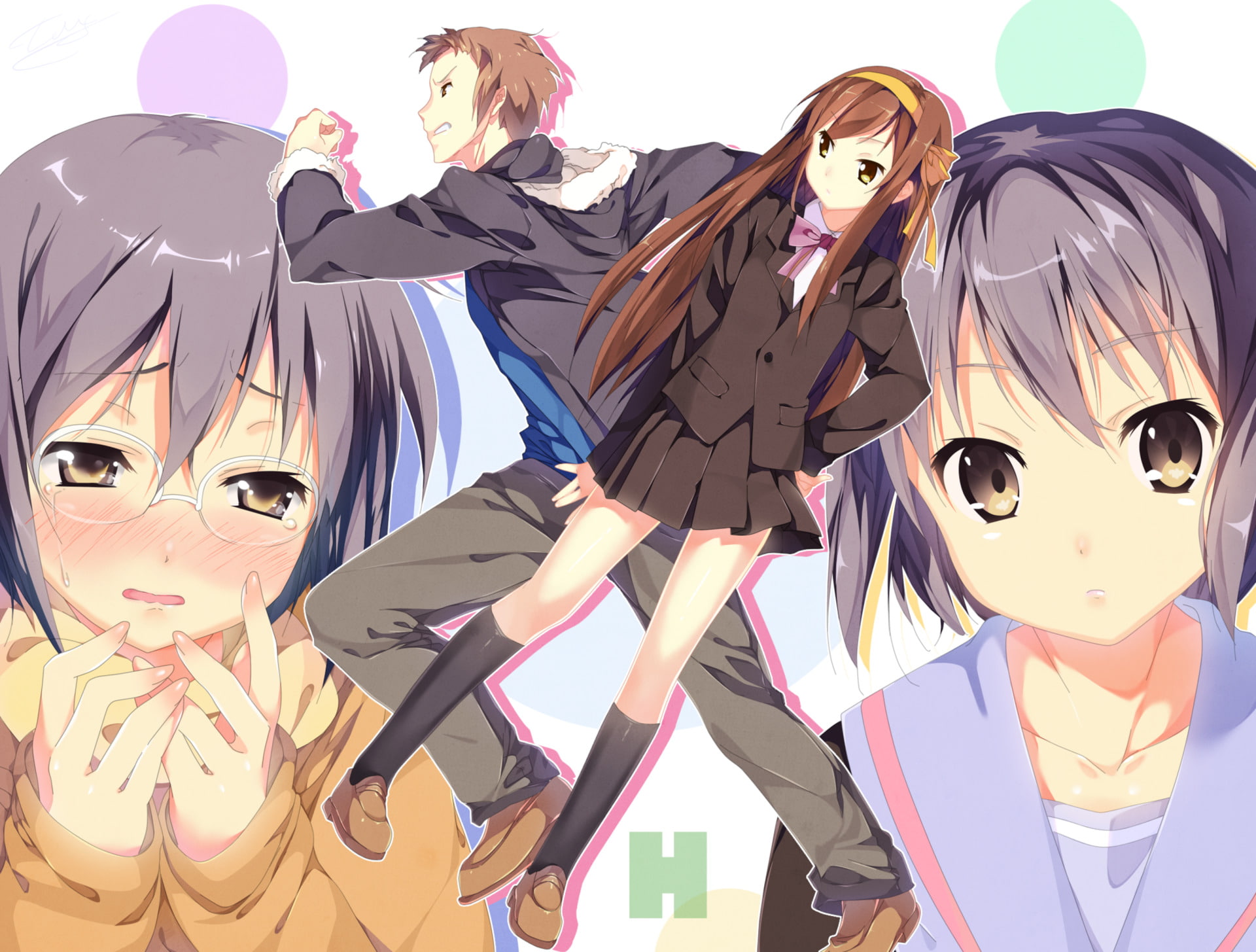 Anime, Kyon (Haruhi), Yuki Nagato, Haruhi Suzumiya, 1080P, The Disappearance of Nagato Yuki-chan, HD Wallpaper