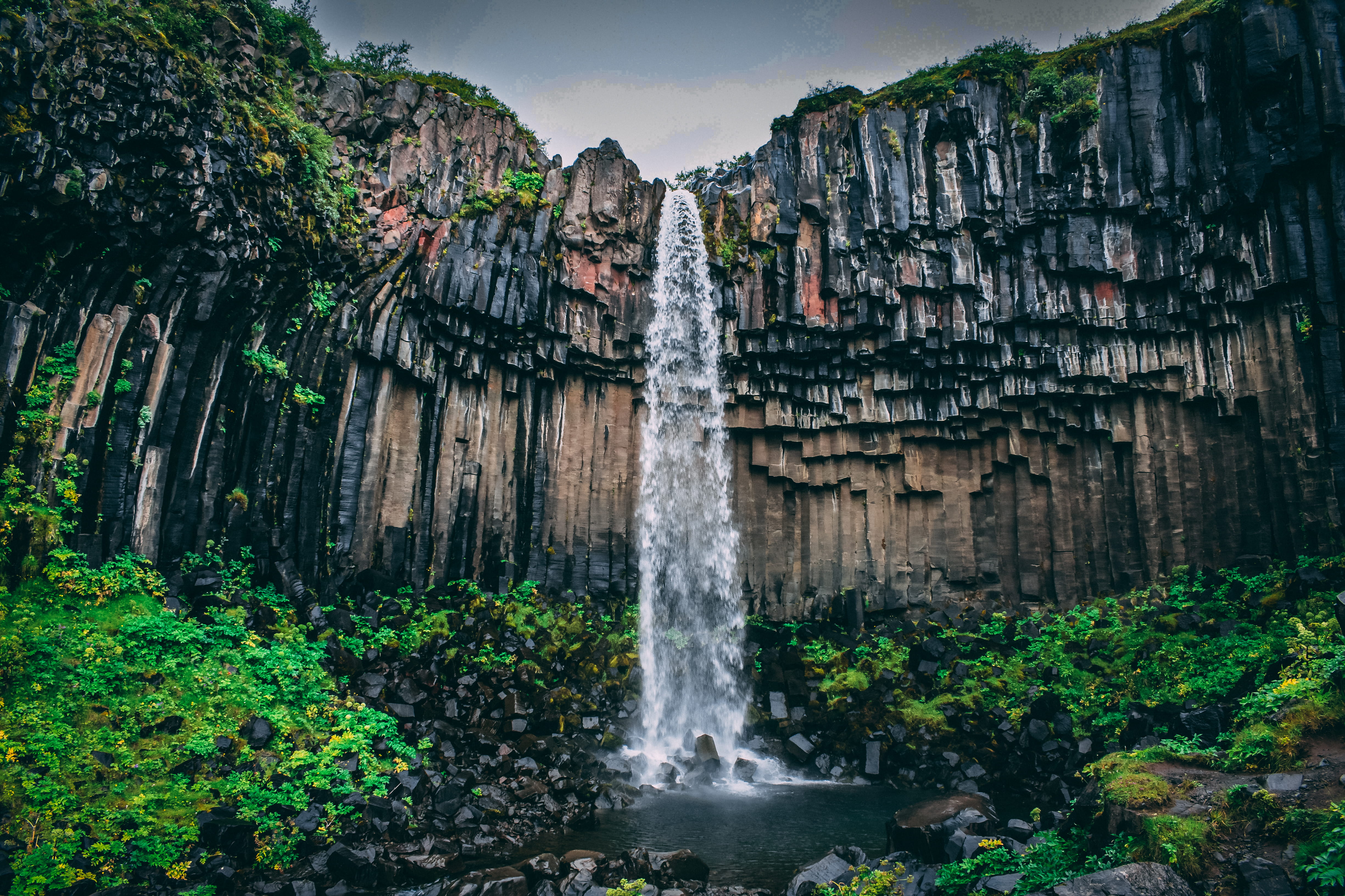 water, environment, rock - object, long exposure, scenics - nature, built structure, day, beauty in nature, waterfalls, waterfall, plant, rocks, Mossy rocks, HD Wallpaper