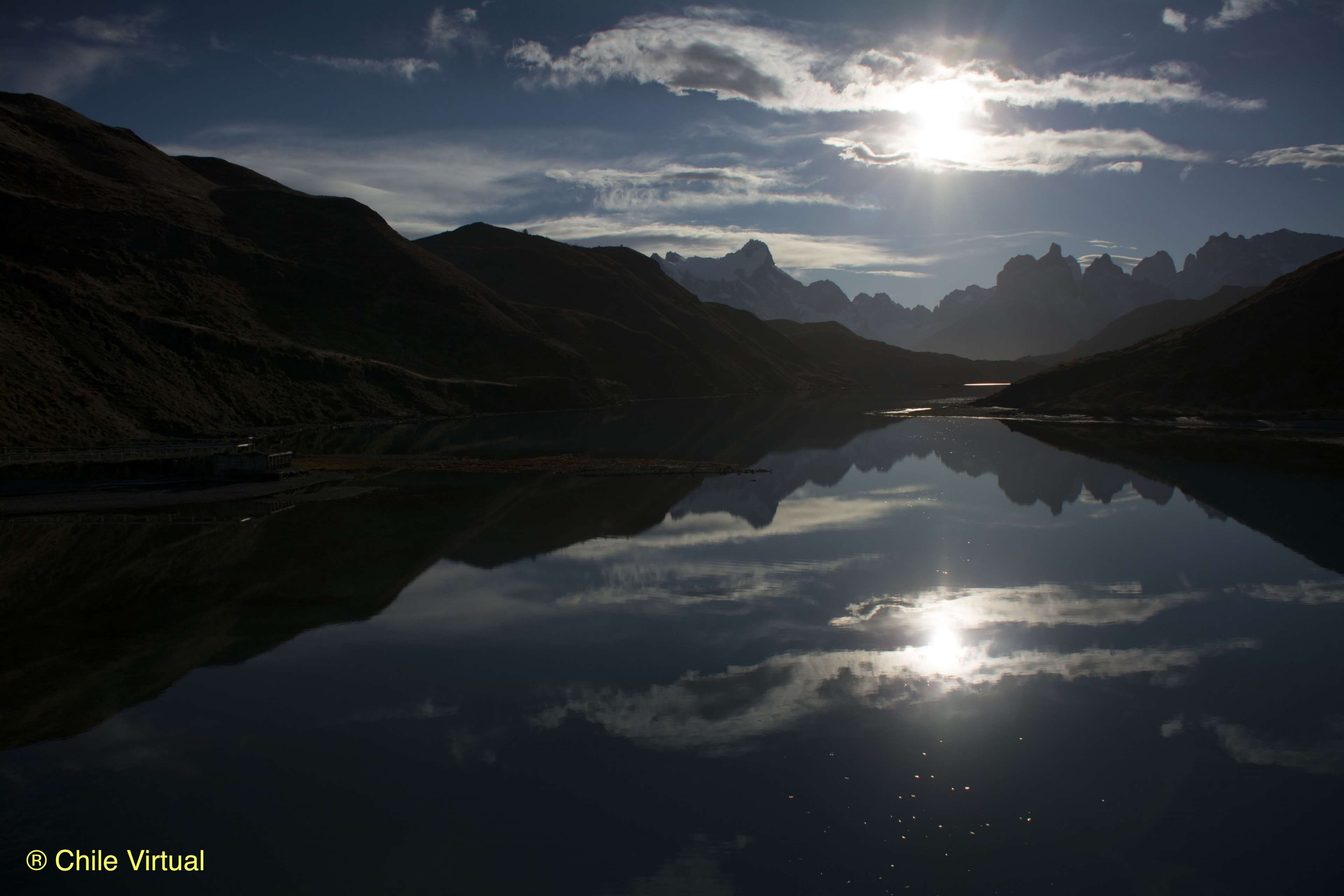 sunbeam, mountain, reflection lake, no people, tranquil scene, cloud - sky, magallanes, idyllic, outdoors, sky, torres del paine, beauty in nature, chile, HD Wallpaper