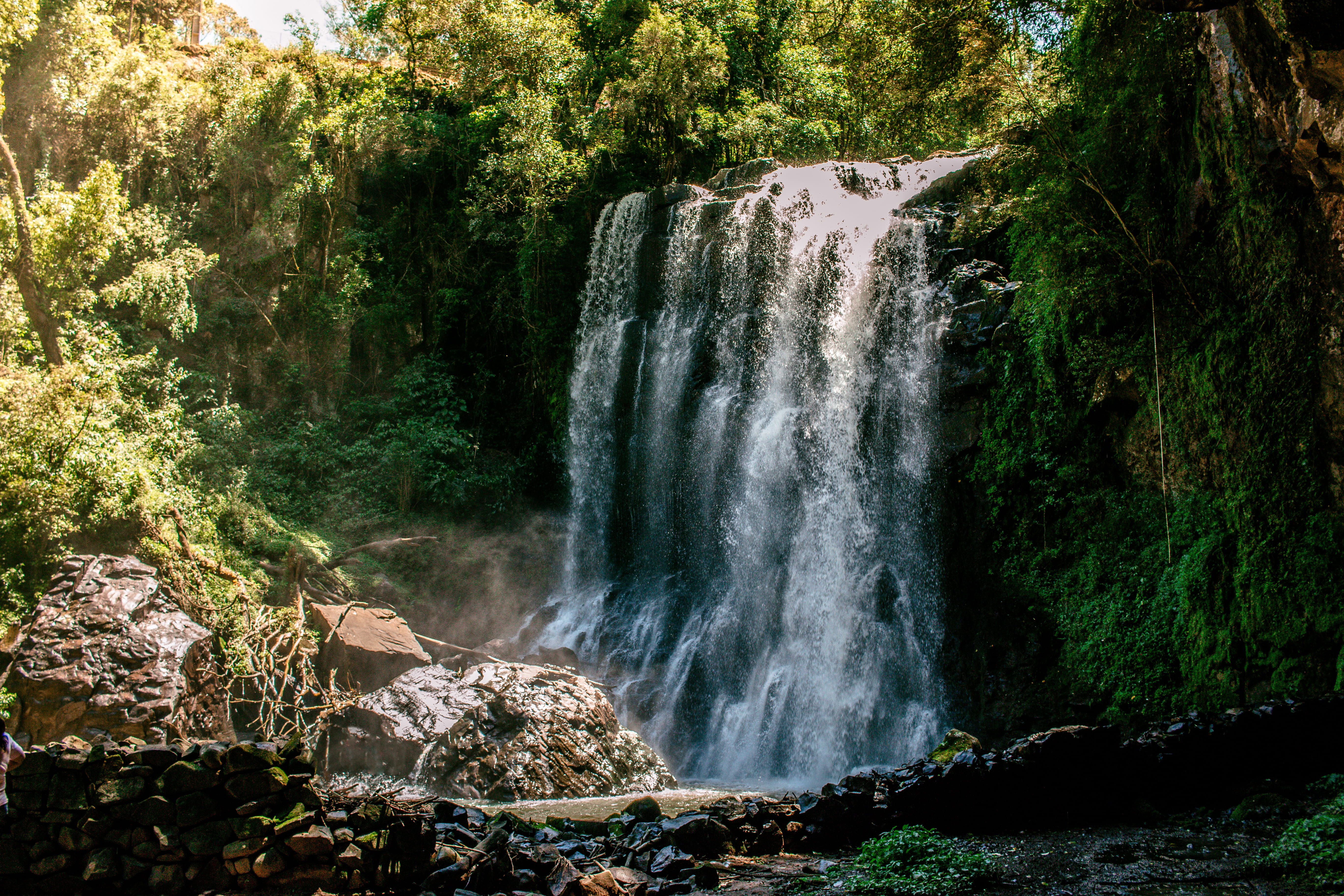 long exposure, 5K, cachoeira, rock, outdoors, brazil, flowing, motion, rainforest, plant, no people, water, beauty in nature, land, forrest, serra gaucha, HD Wallpaper